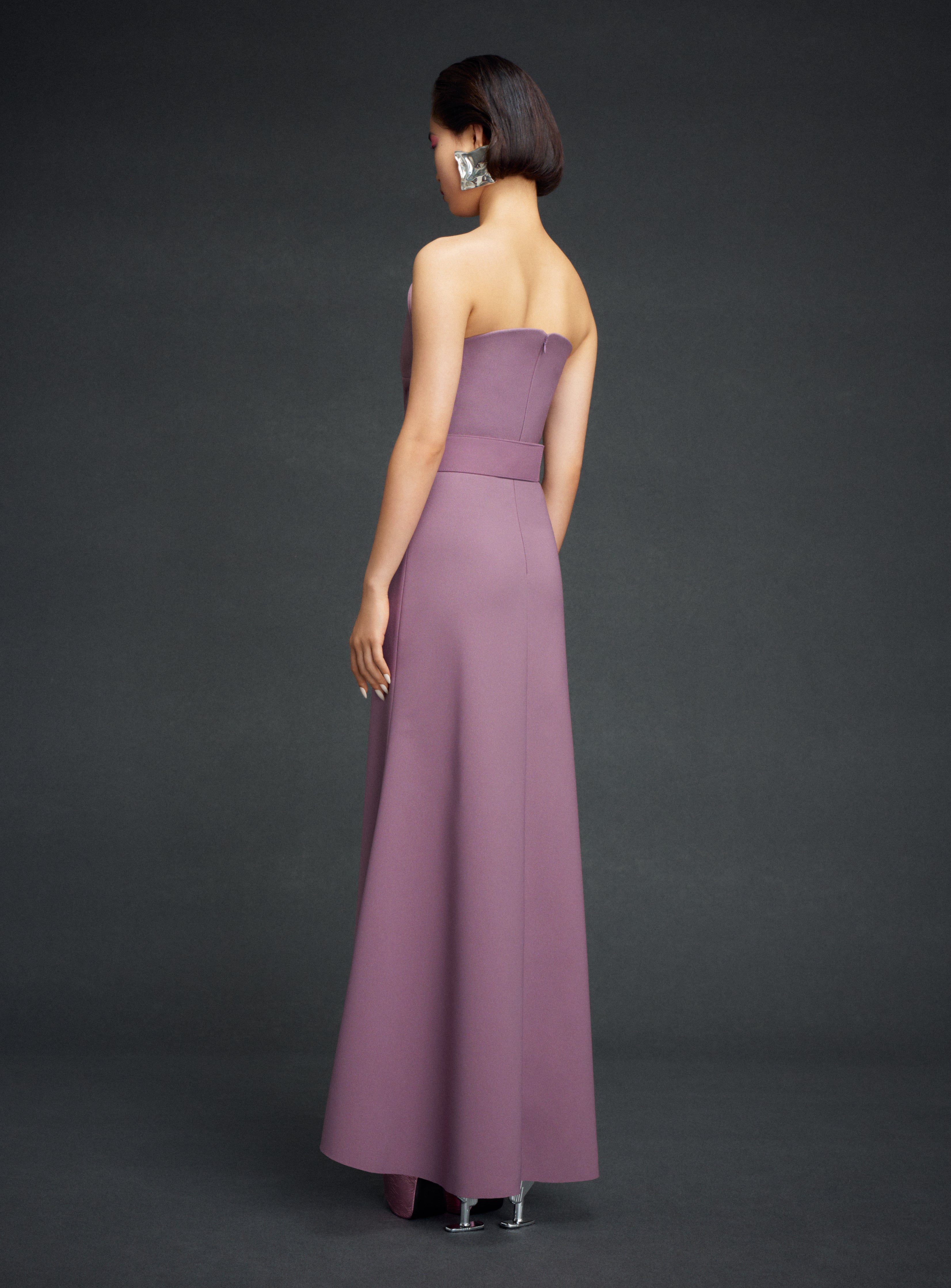 Solace London Ember Maxi Dress sukienka fioletowa bez ramiączek