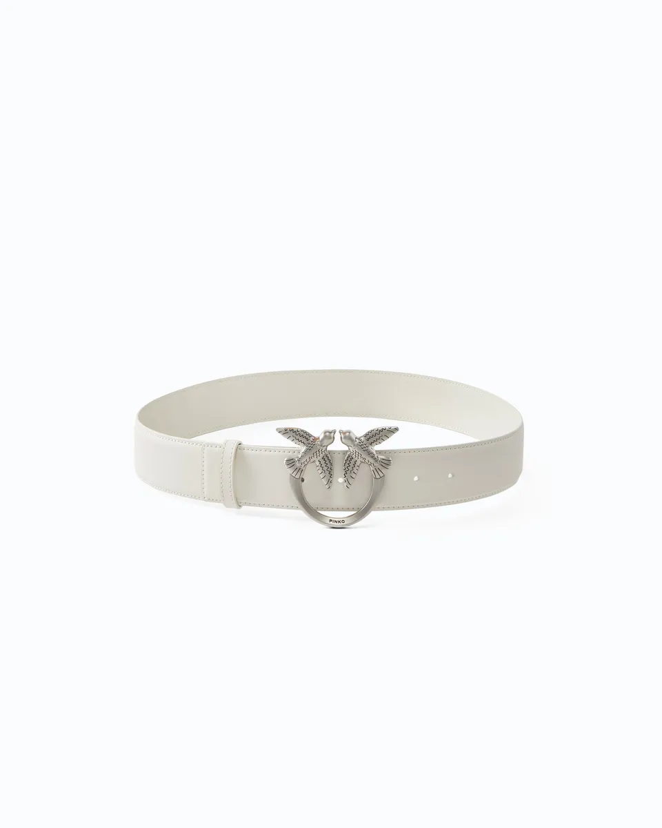 Pinko Love Birds High Leather Belt 4CM pasek skórzany