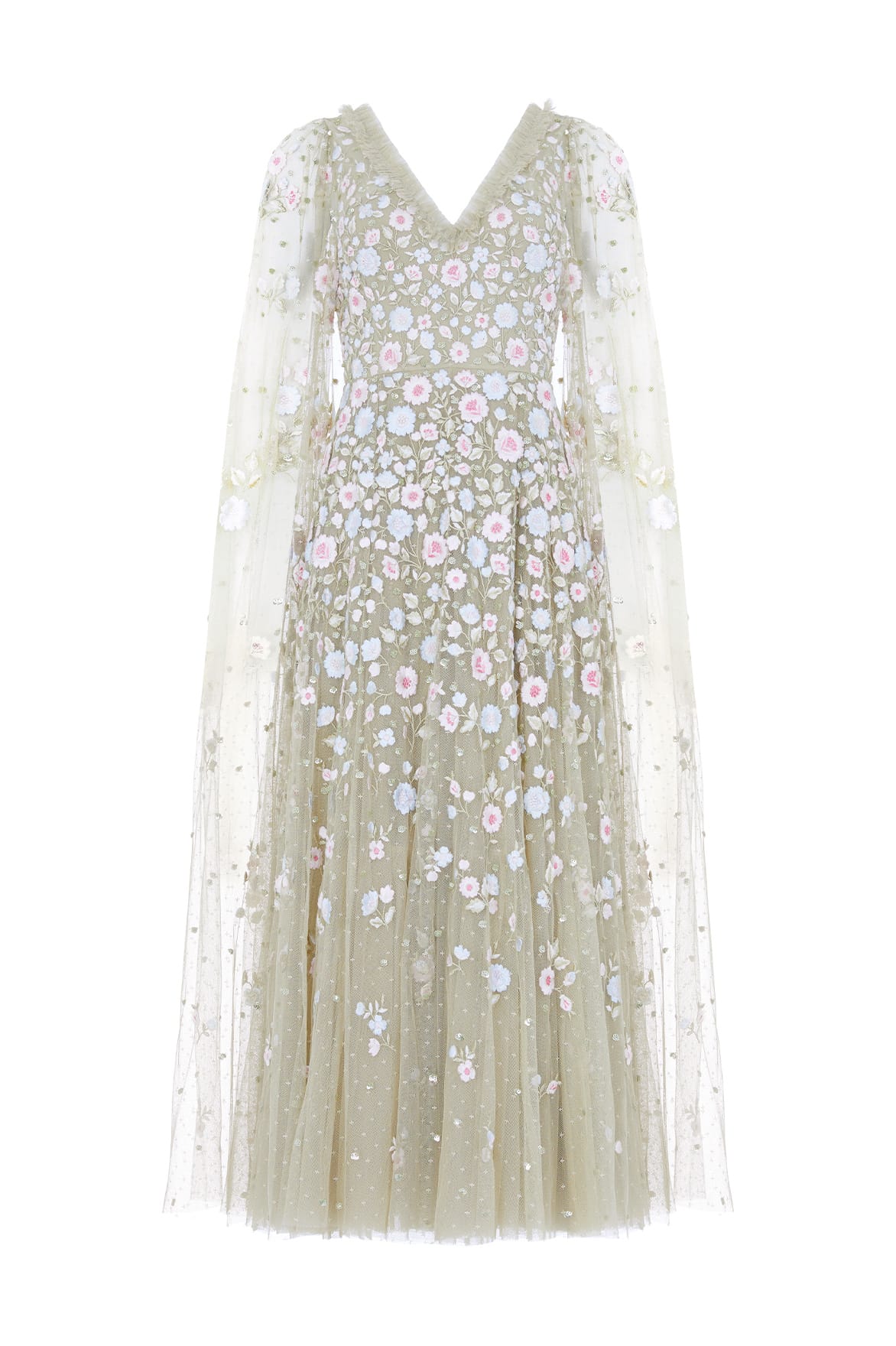 Needle & Thread Ethereal Blooms Cape suknia zielona