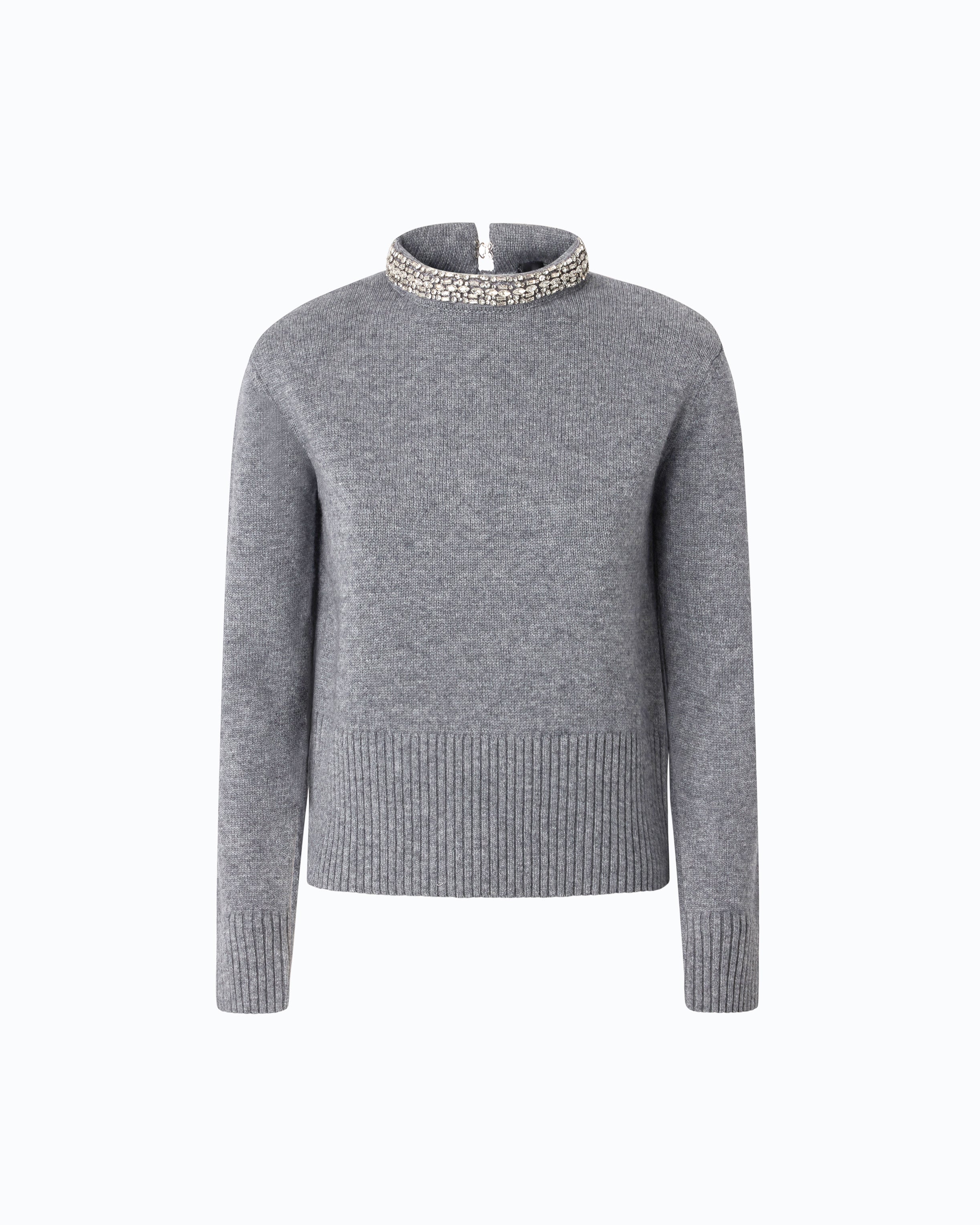 Pinko Berlino Sweater sweter szary wełniany