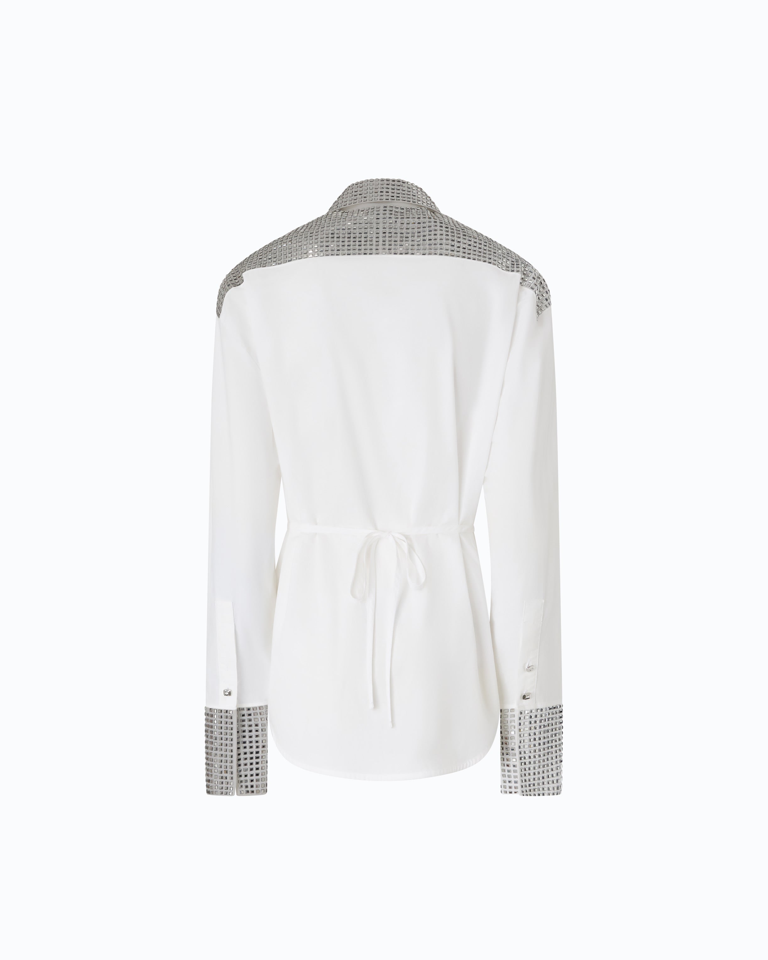 Pinko Honda Shirt koszula poplinowa biała strass