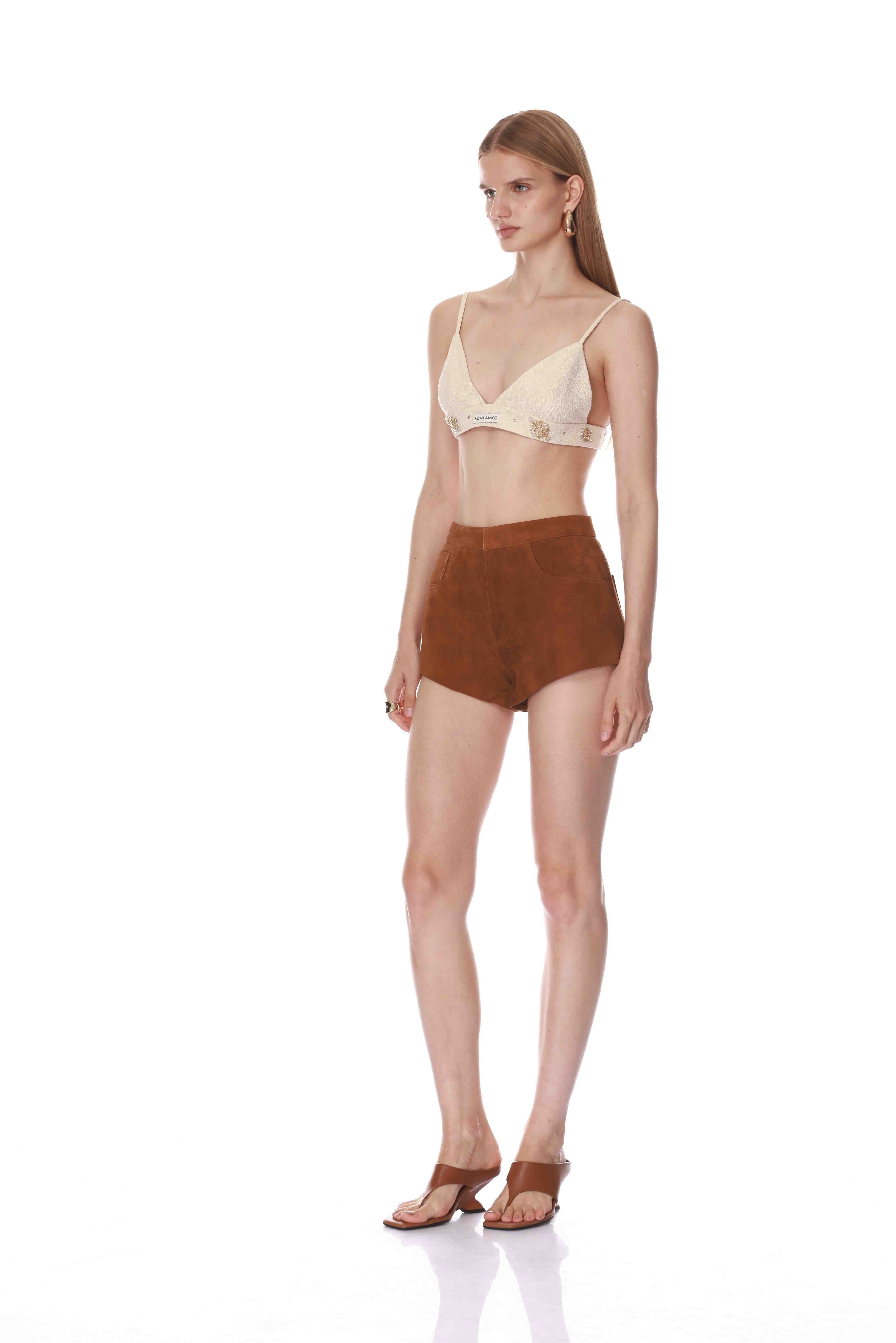 Bronx and Banco Suede Shorts szorty zamszowe brązowe