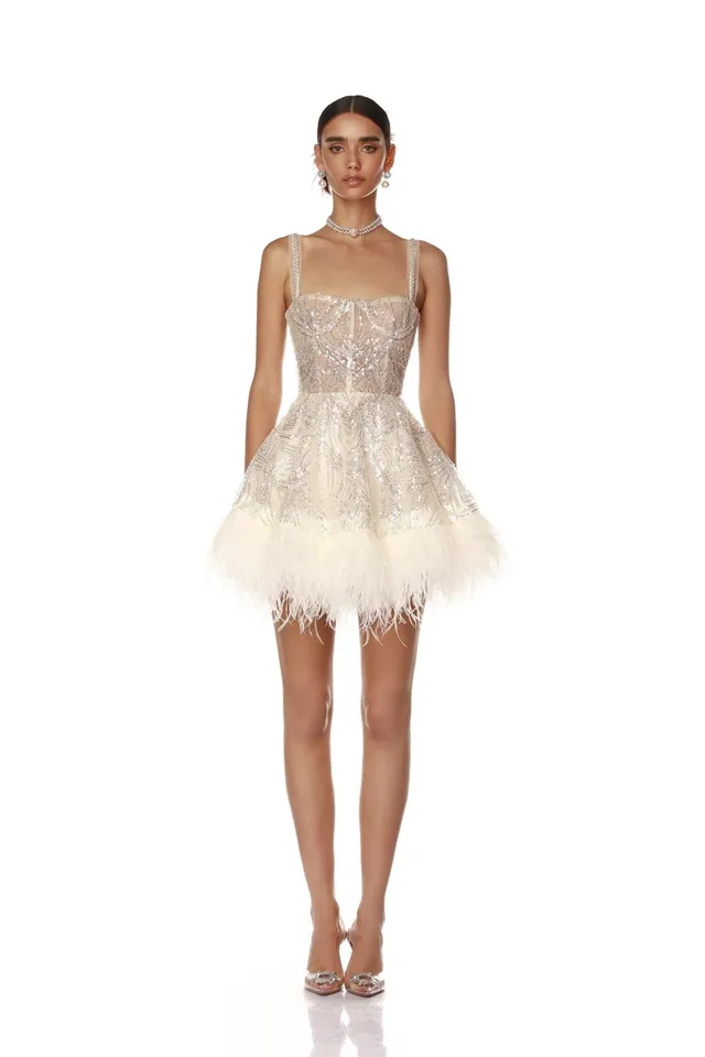 Bronx and Banco Mademoiselle Beaded Mini sukienka z cekinami