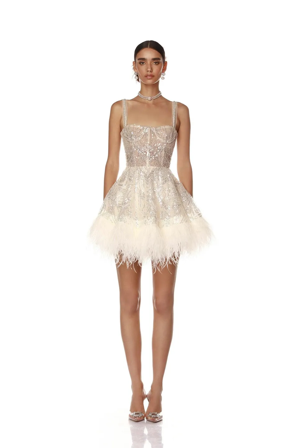 Bronx and Banco Mademoiselle Beaded Mini sukienka z cekinami