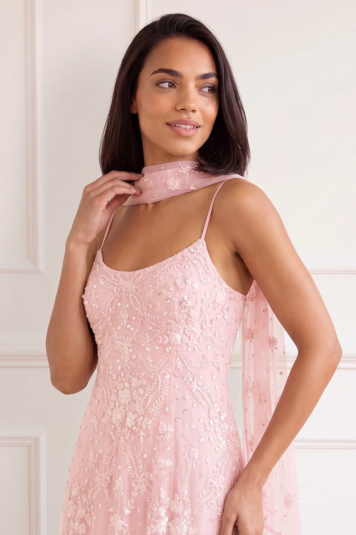 Needle & Thread Laurel Grace sukienka wieczorowa Pink