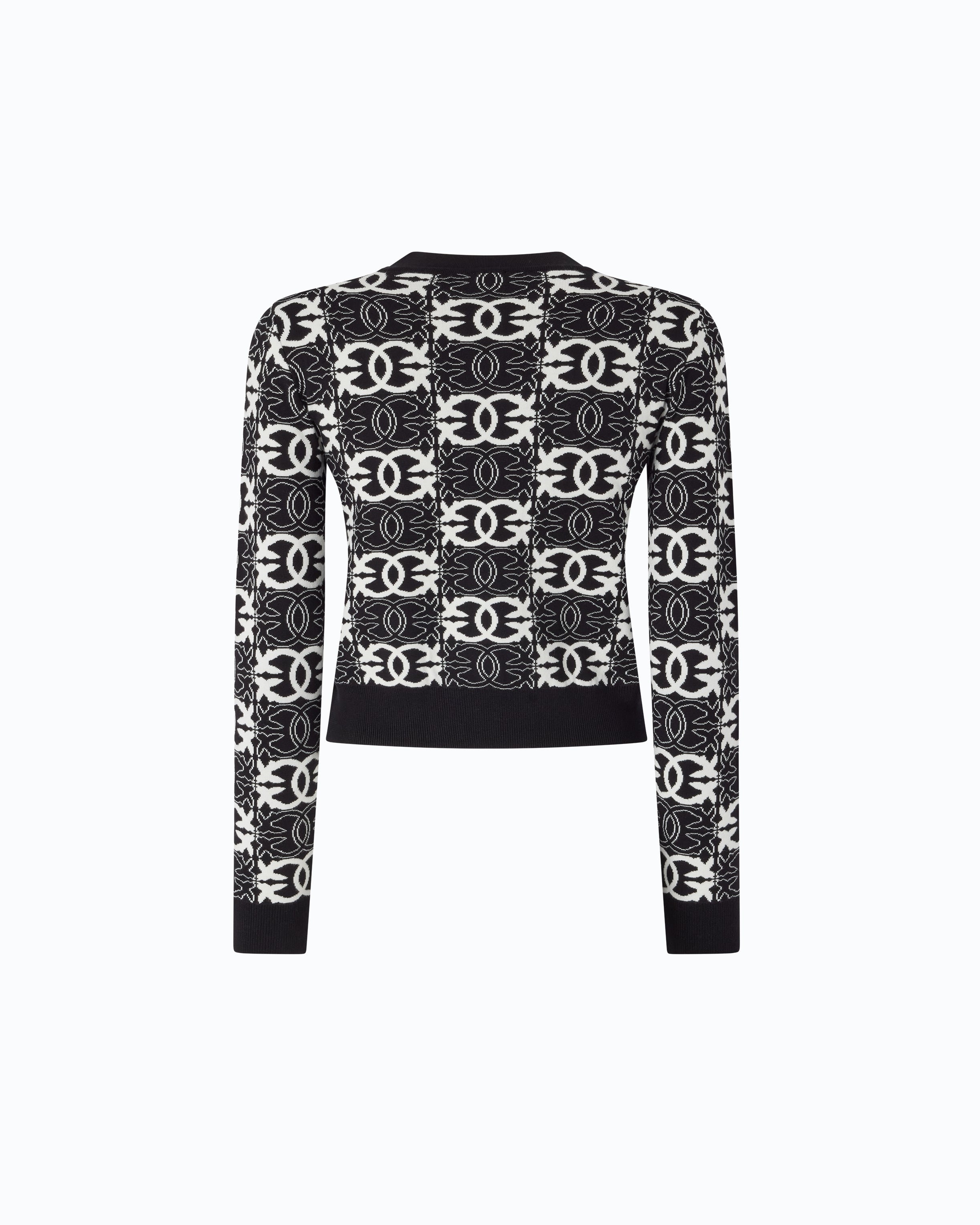 Pinko Gypsies Cropped sweter krótki z logo Love Birds