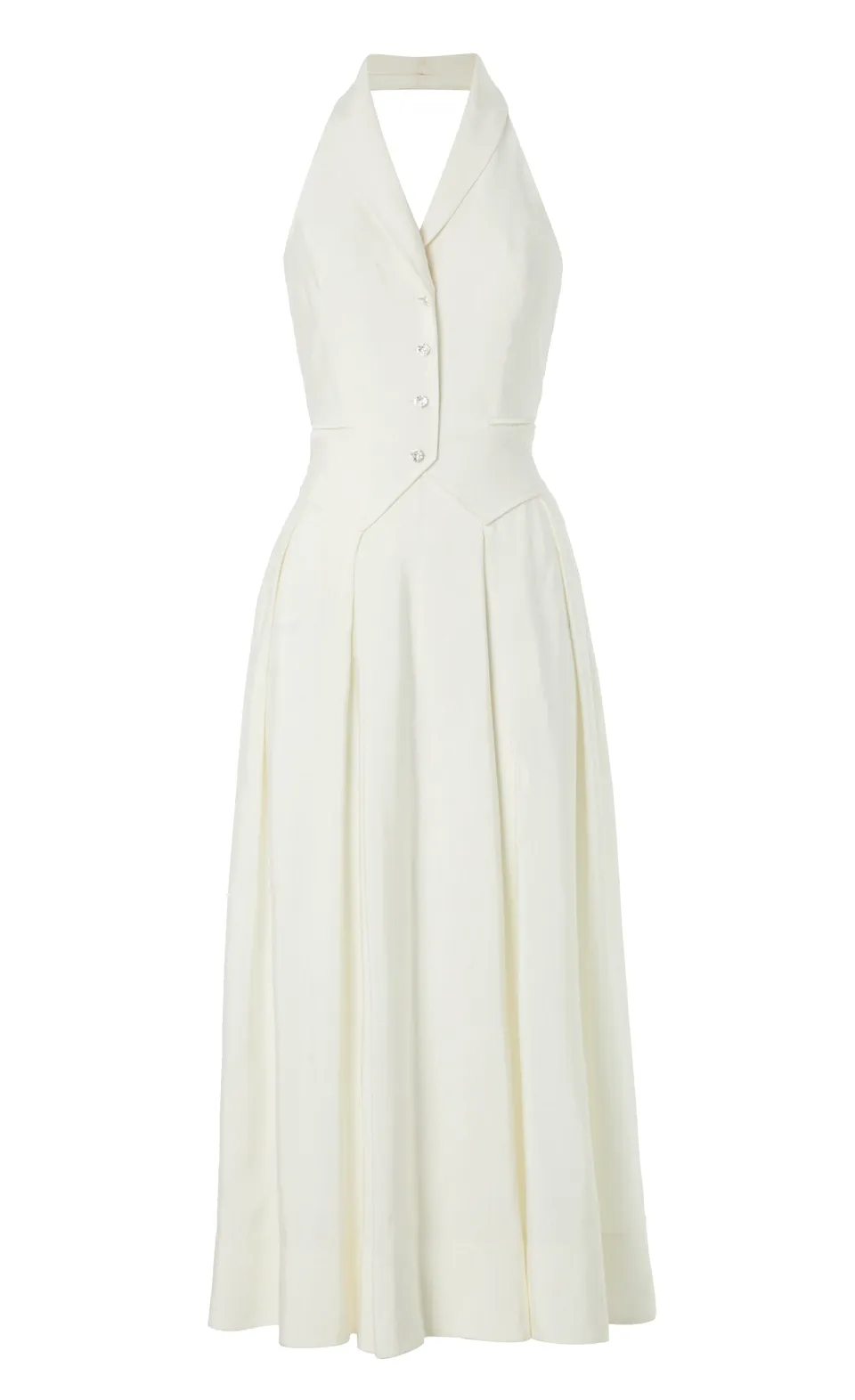 Temperley London Elodie sukienka koktajlowa biała halter