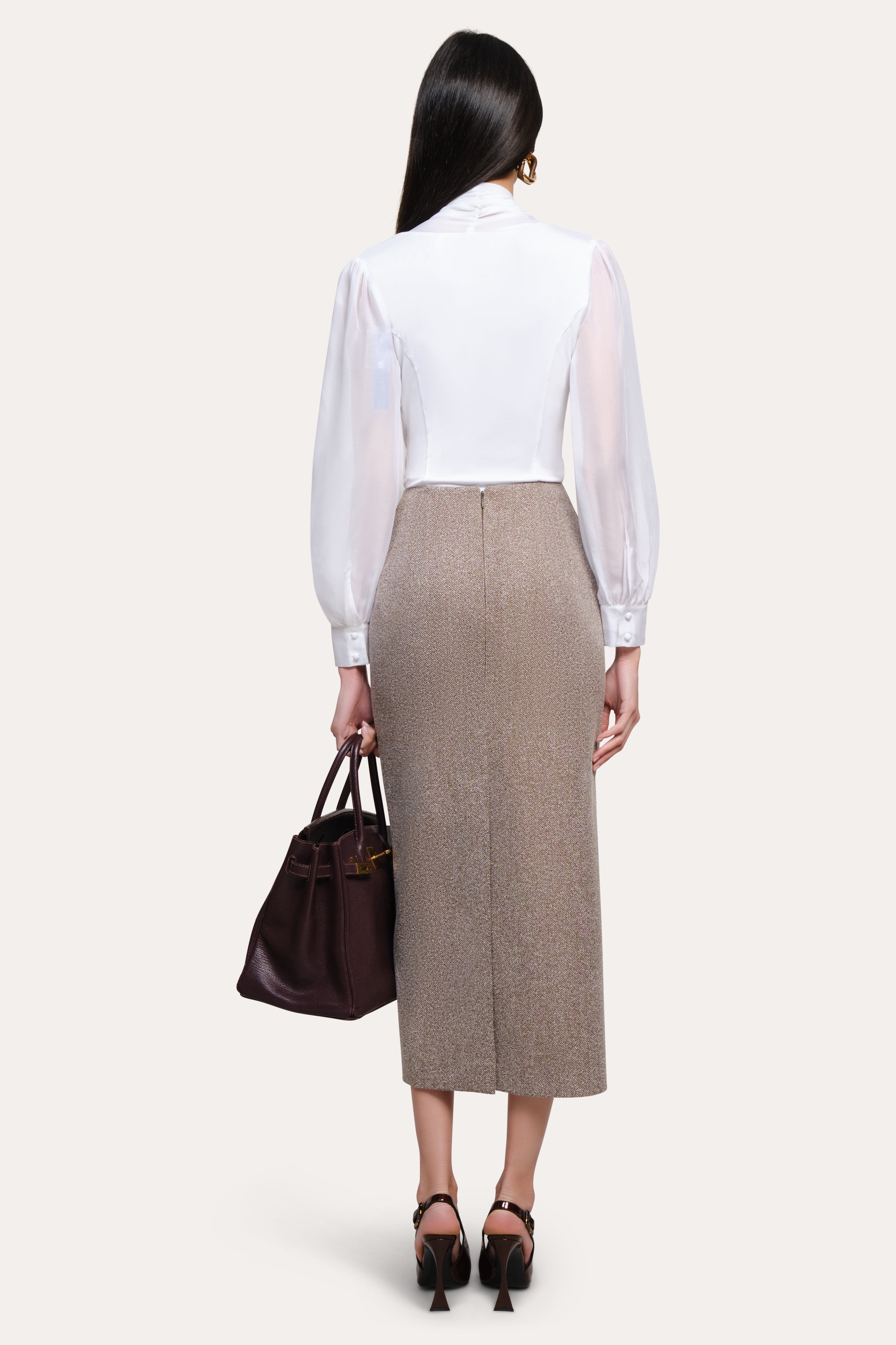 Elie Tahari Vivian body białe White długi rękaw