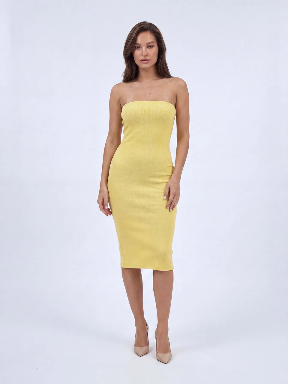 Nudyess Melrose sukienka mini tuba Yellow bawełna