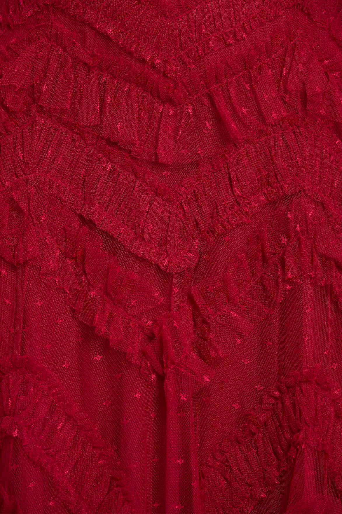 Needle & Thread Elia Short Gown suknia wieczorowa Red tiulowa