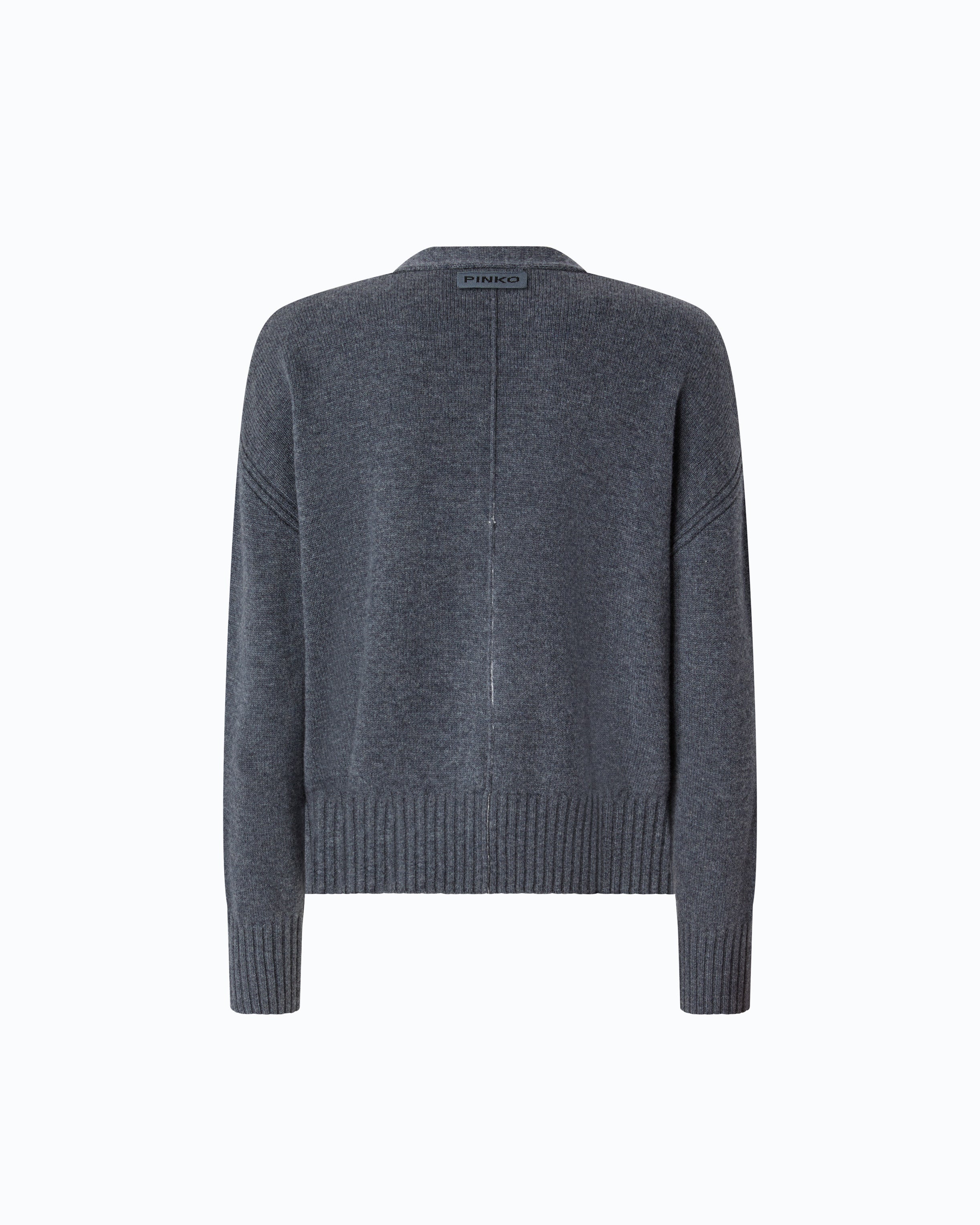 Pinko Vienna Cardigan kardigan szary wełna kaszmir