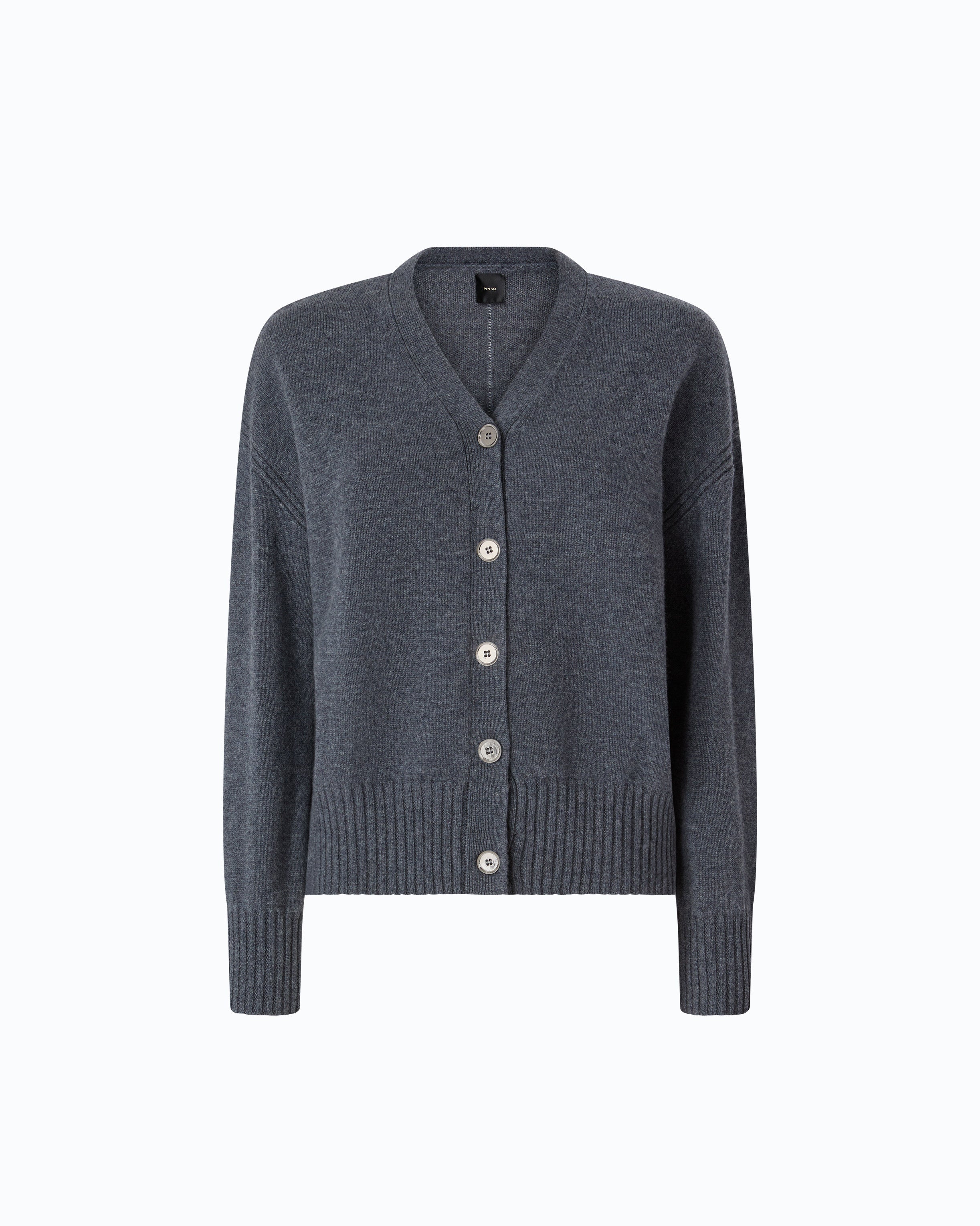 Pinko Vienna Cardigan kardigan szary wełna kaszmir