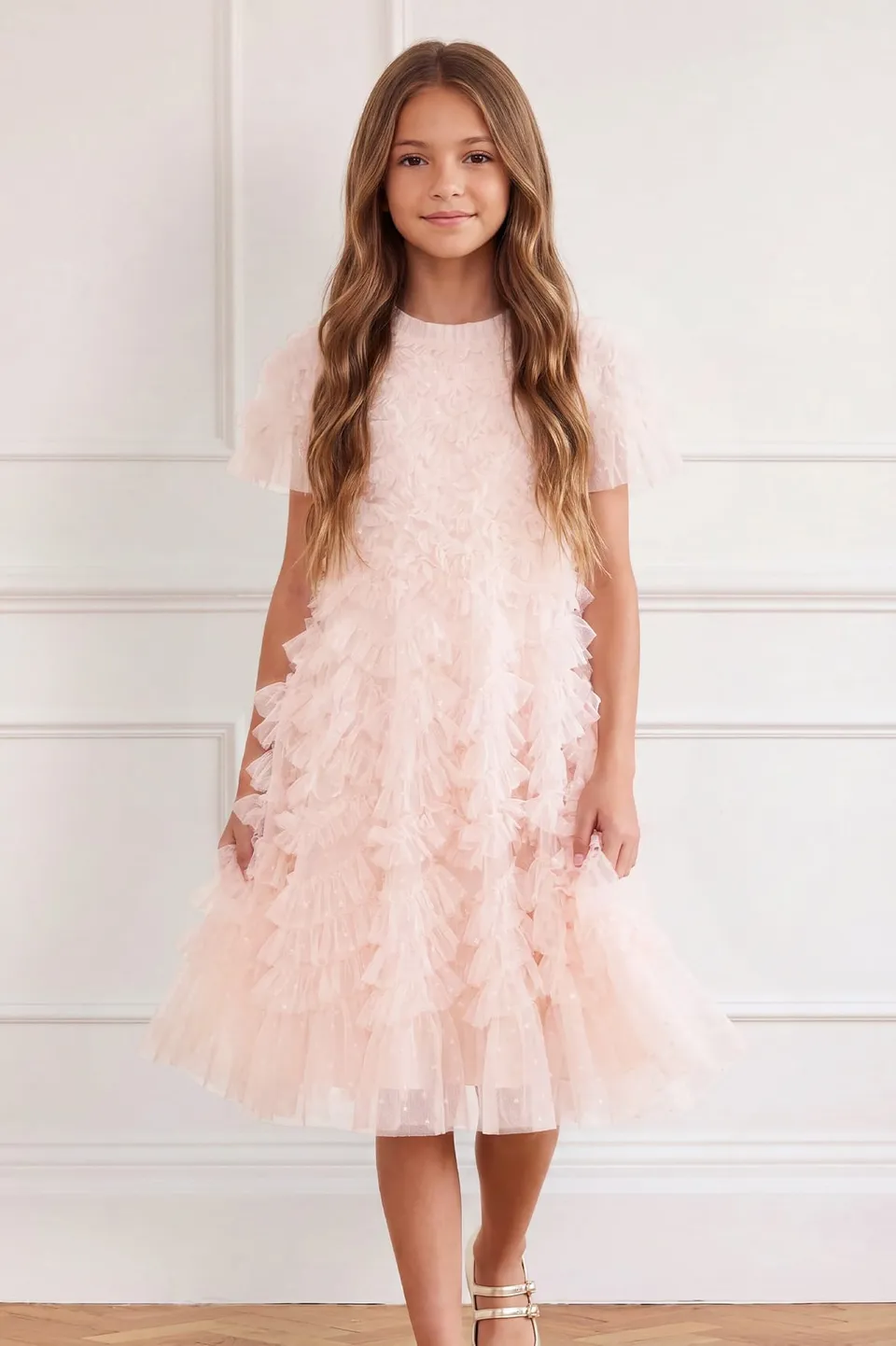 Needle & Thread Thalia Kids Dress sukienka różowa