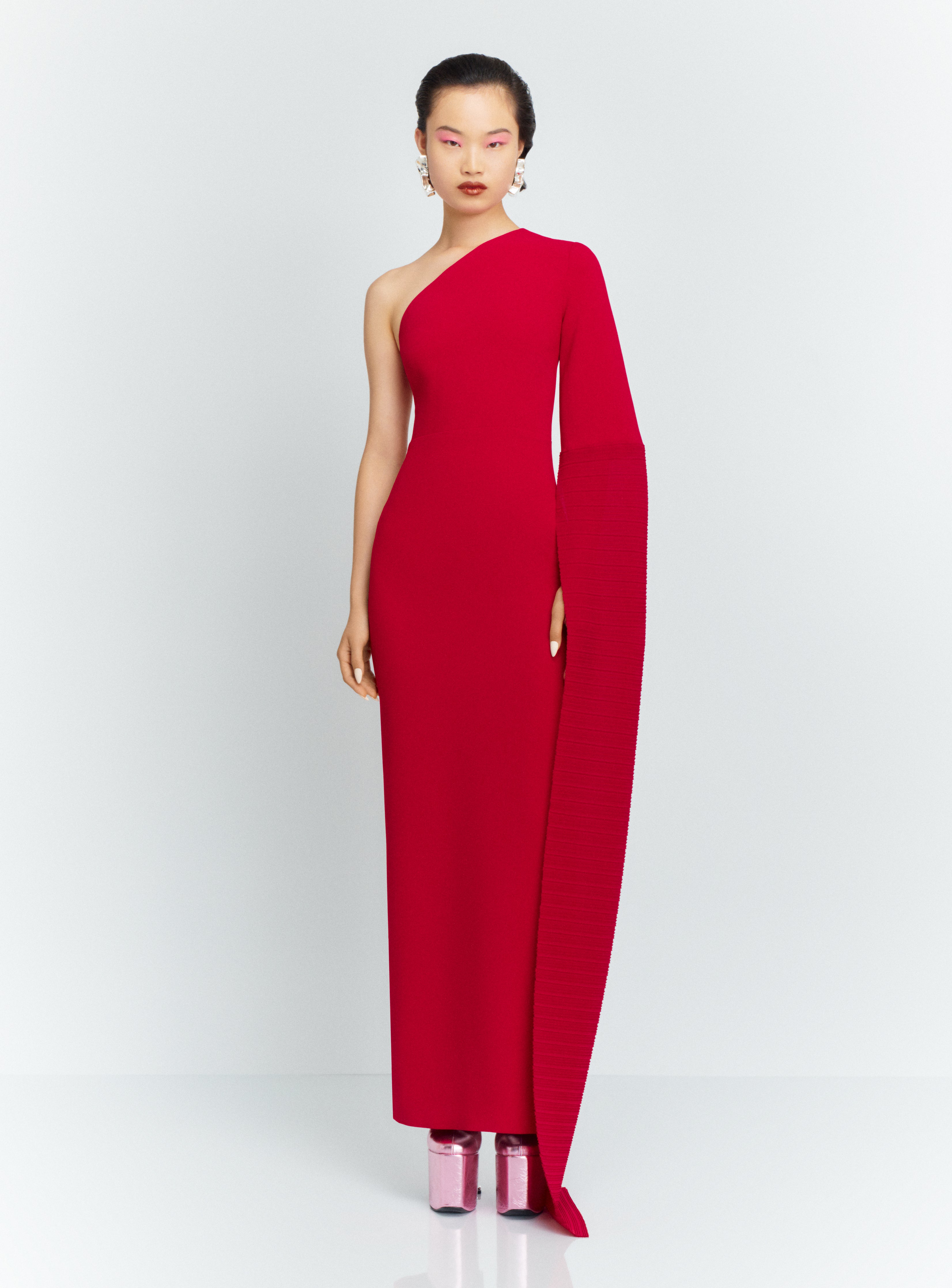 Solace London The Sylvia sukienka wieczorowa rubinowa maxi