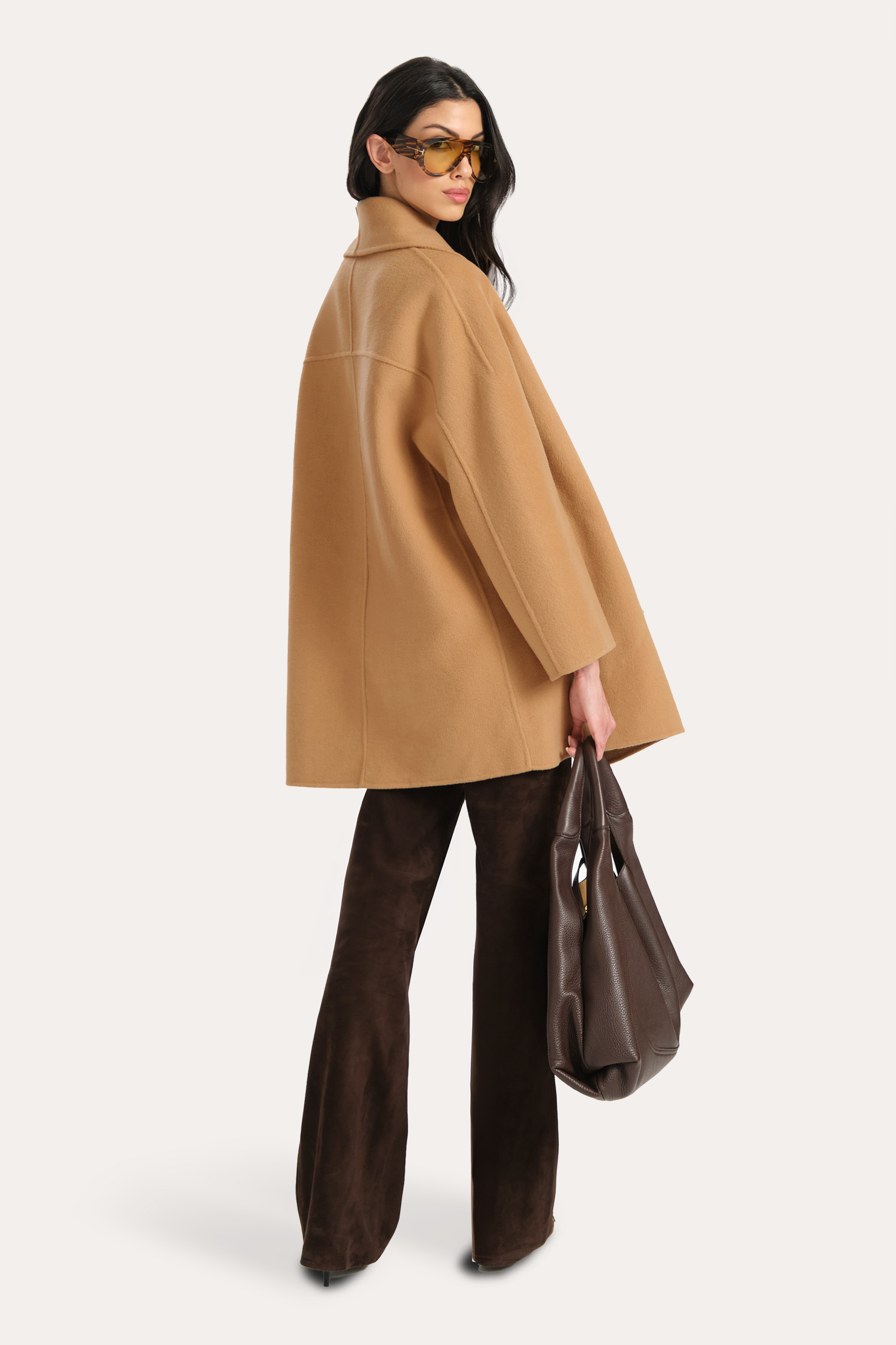 Elie Tahari Parker płaszcz wełniany Cuban Sand