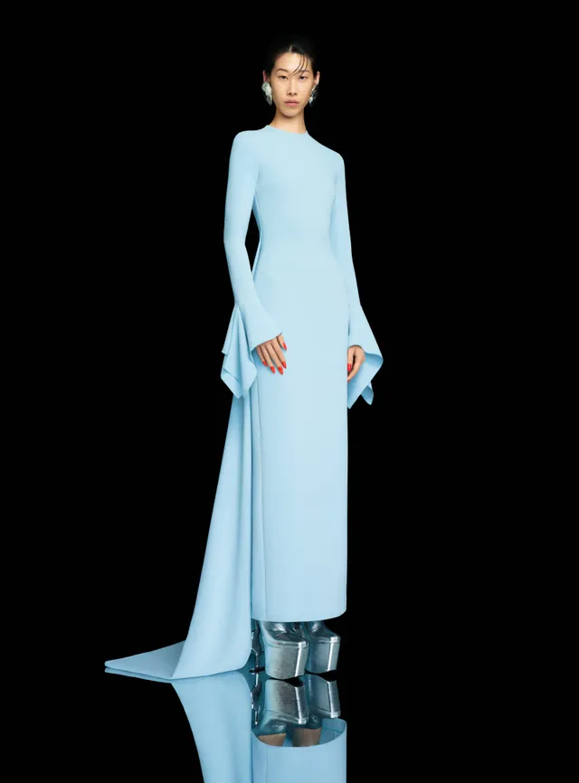 Solace London Blake sukienka maxi błękitna
