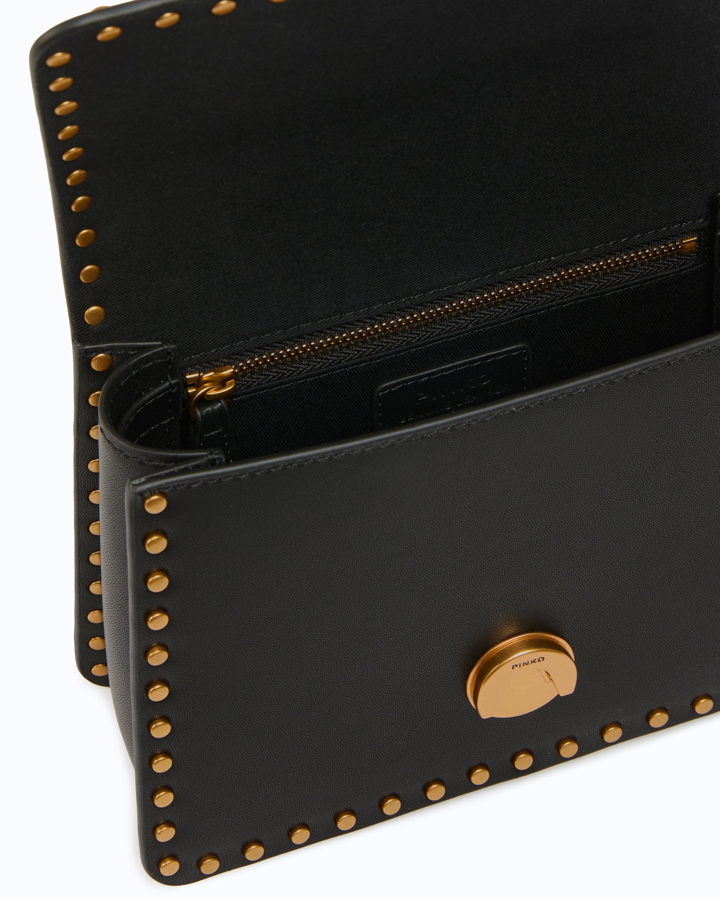 Pinko Top Handle Mini Light torebka skórzana czarna