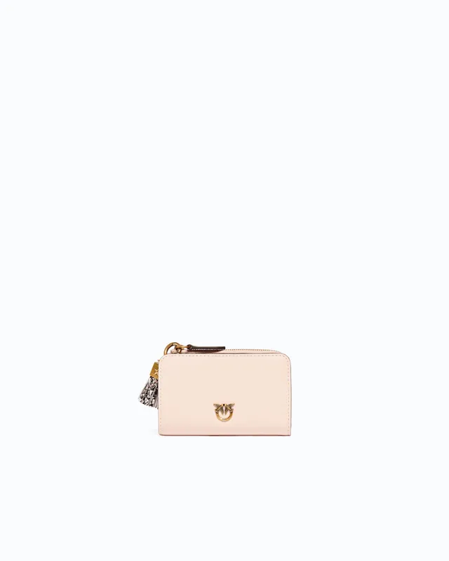 Pinko Mini Wallet portfel skórzany z chwostikiem