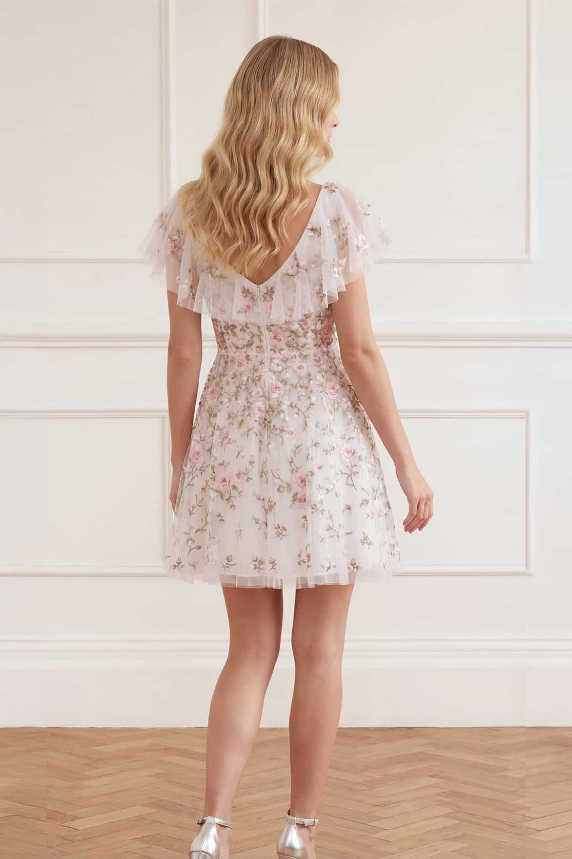 Needle & Thread Eden Rose Micro Mini sukienka koktajlowa White