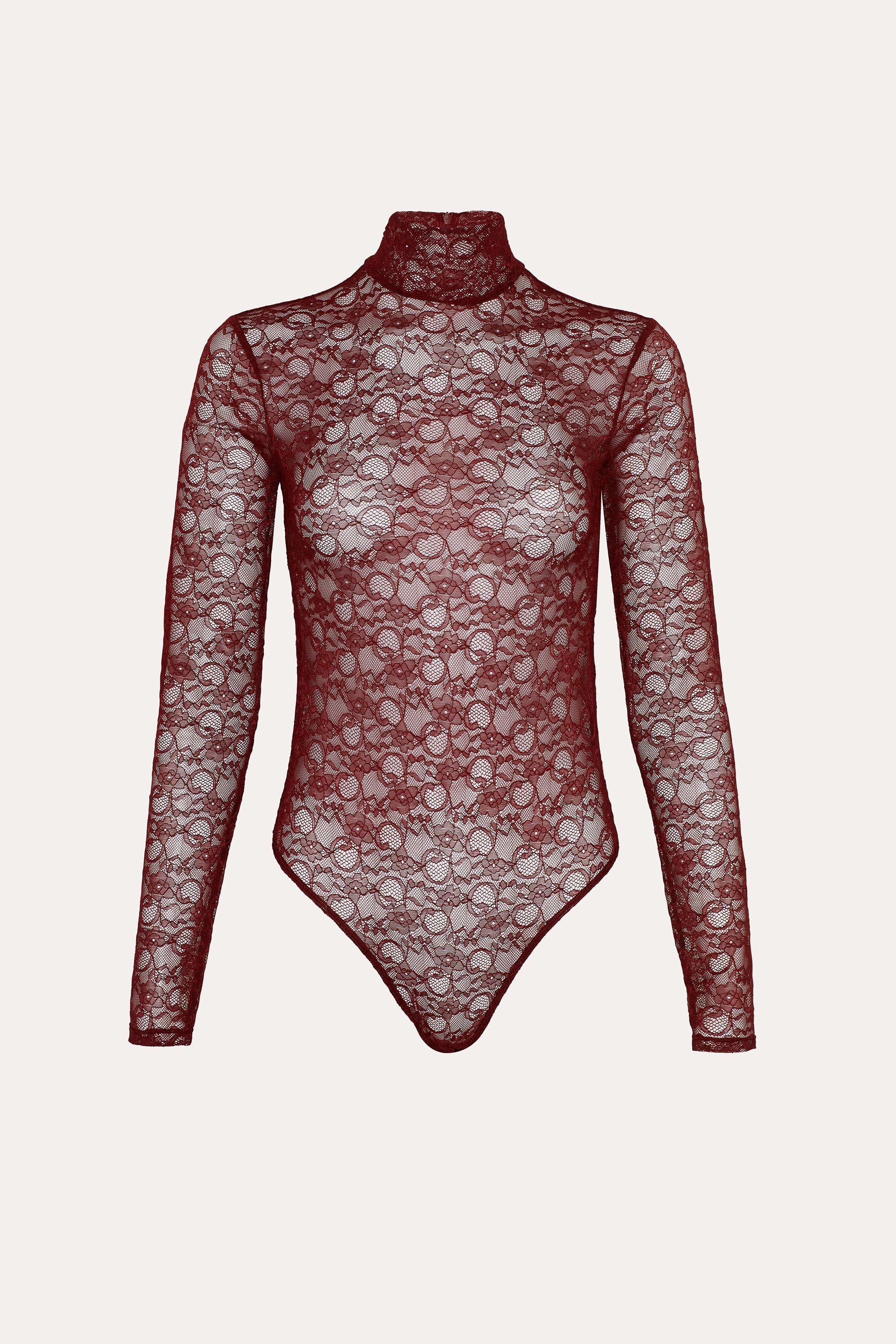 Elie Tahari Annabelle body koronkowe Jester Red