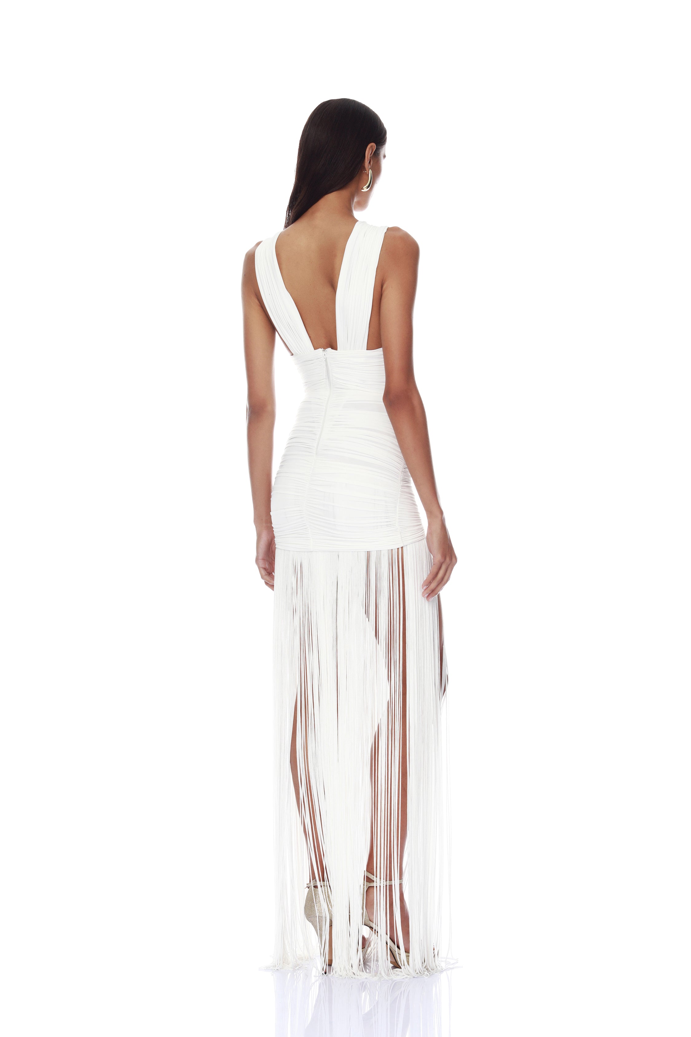 Bronx and Banco Fringe Valerie Maxi Dress sukienka z frędzlami