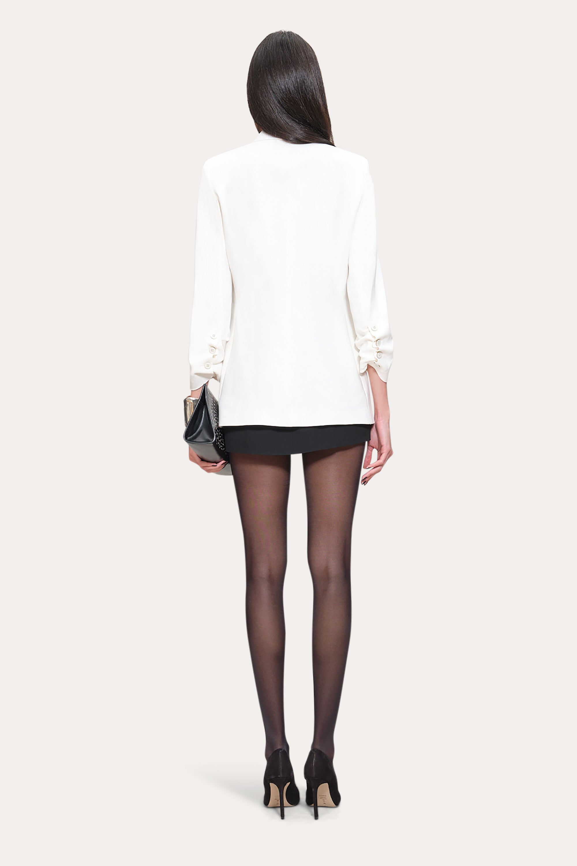 Elie Tahari Ruched Sleeve blezer Foam marszczony rękaw