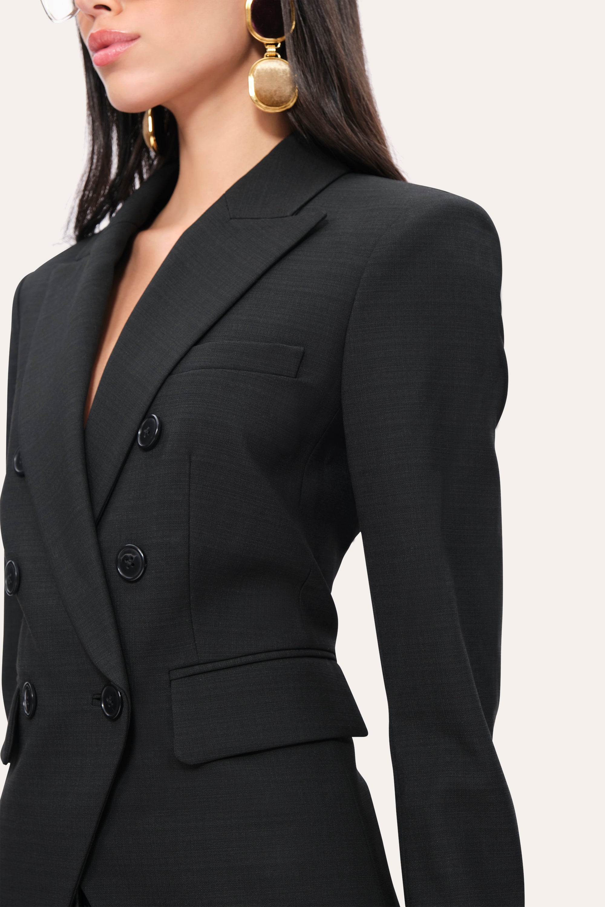 Elie Tahari Double Breasted Blazer marynarka czarna