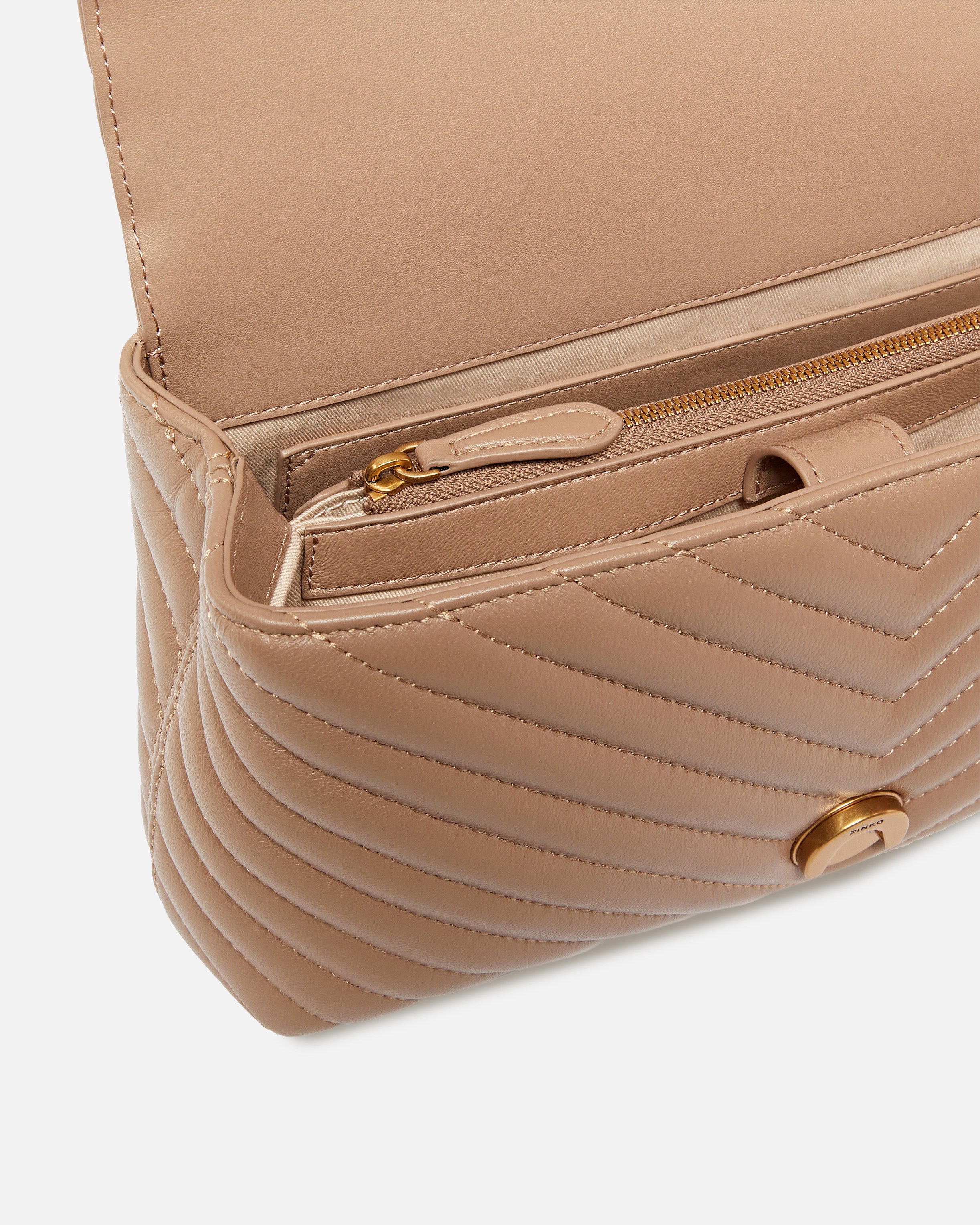 Pinko Lady Love Bag Puff torebka brązowa z nappy