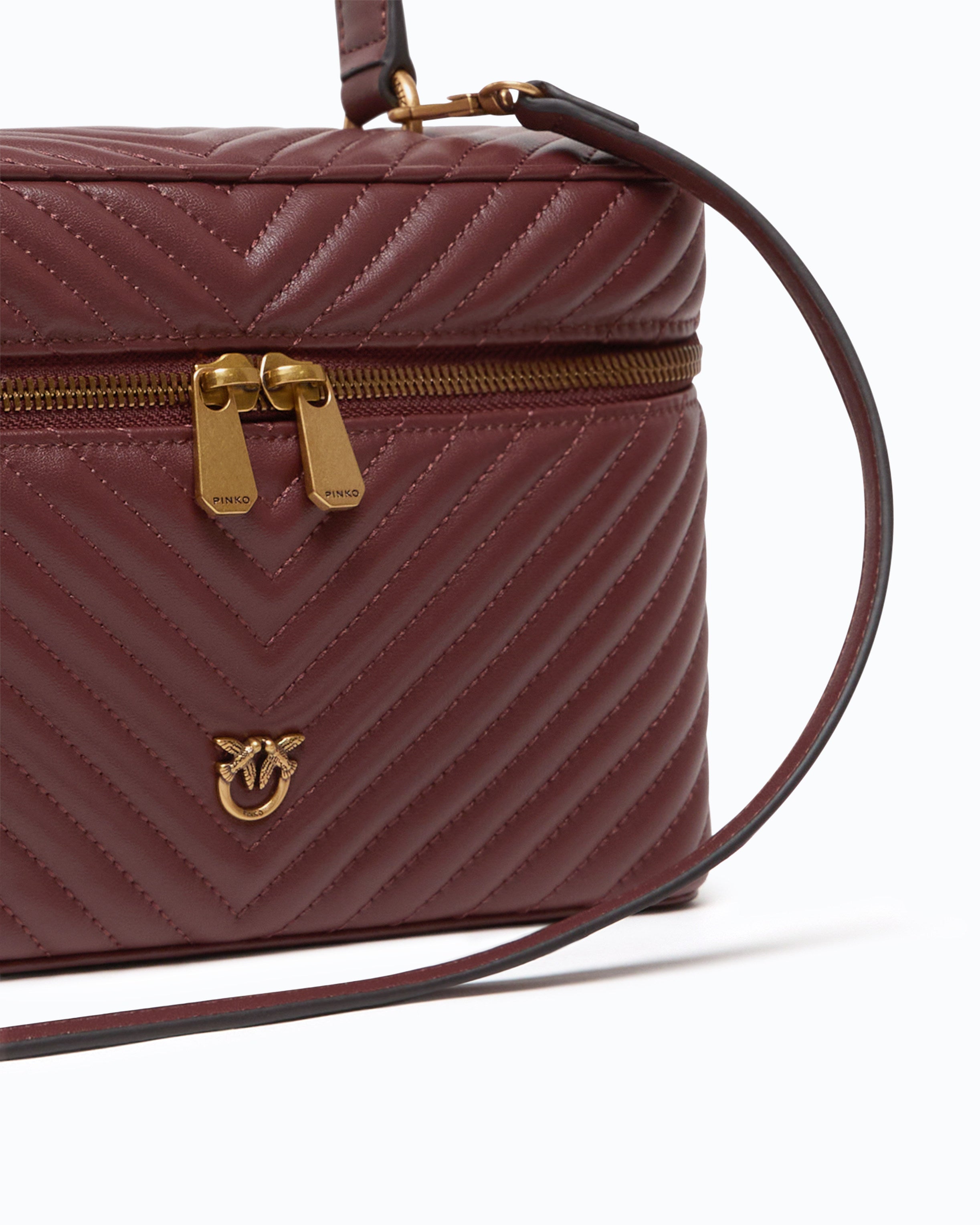Pinko Vanity Case Classic kosmetyczka bordowa pikowana