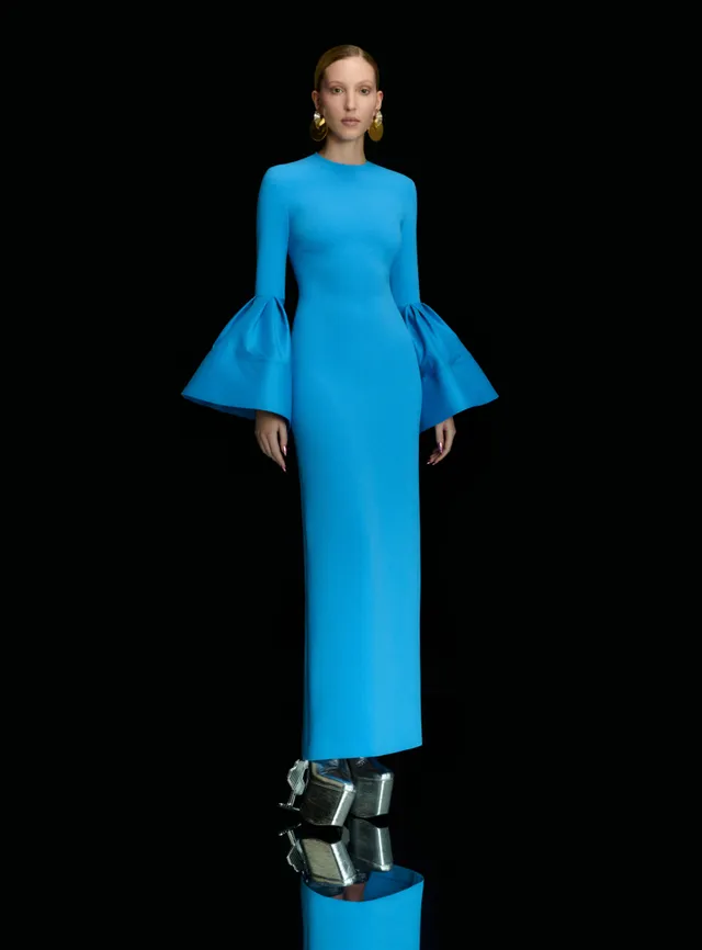SOLACE LONDON Suri sukienka maxi Cornflower błękitna