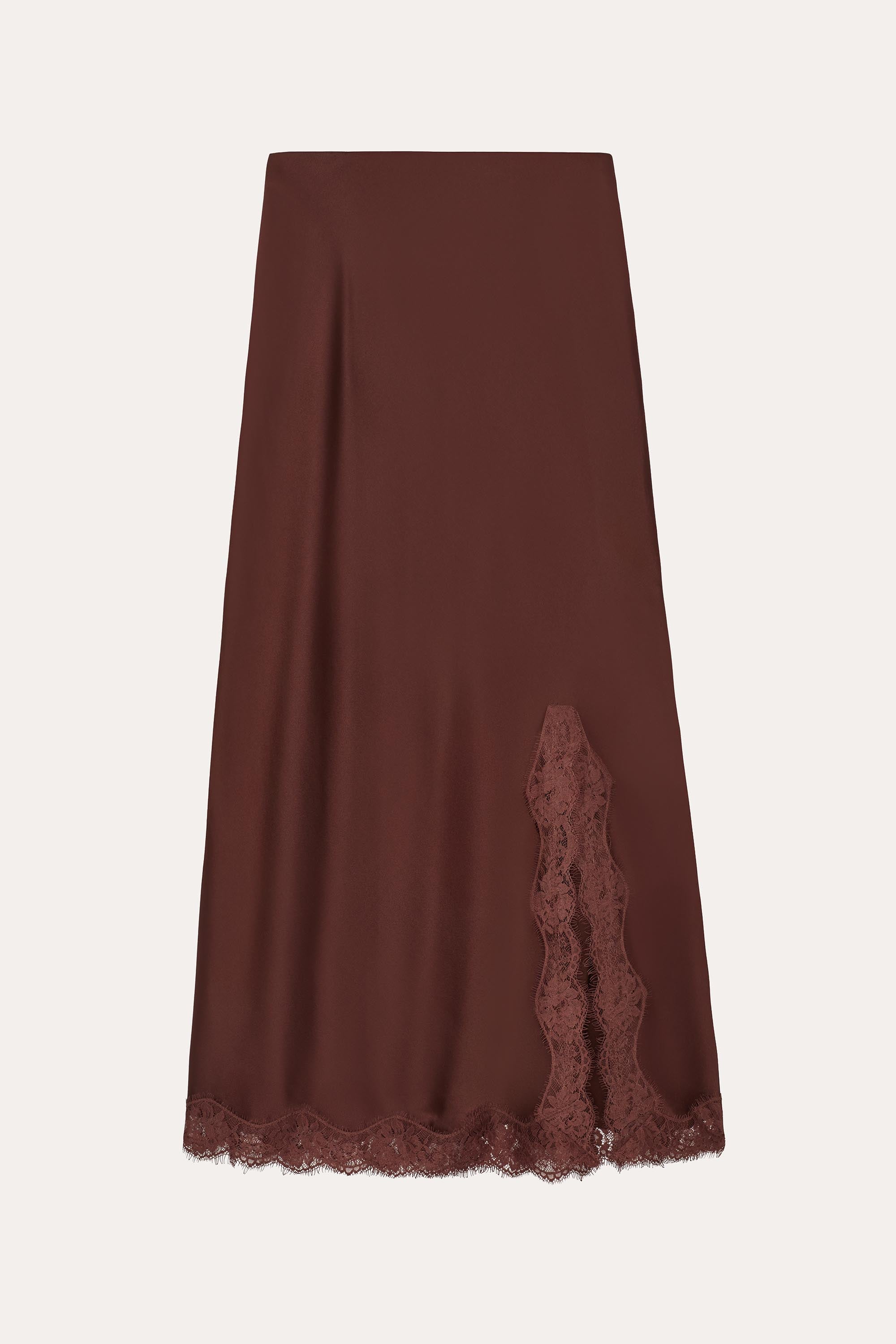Elie Tahari Brooke spódnica jedwabna Bitter Chocolate midi