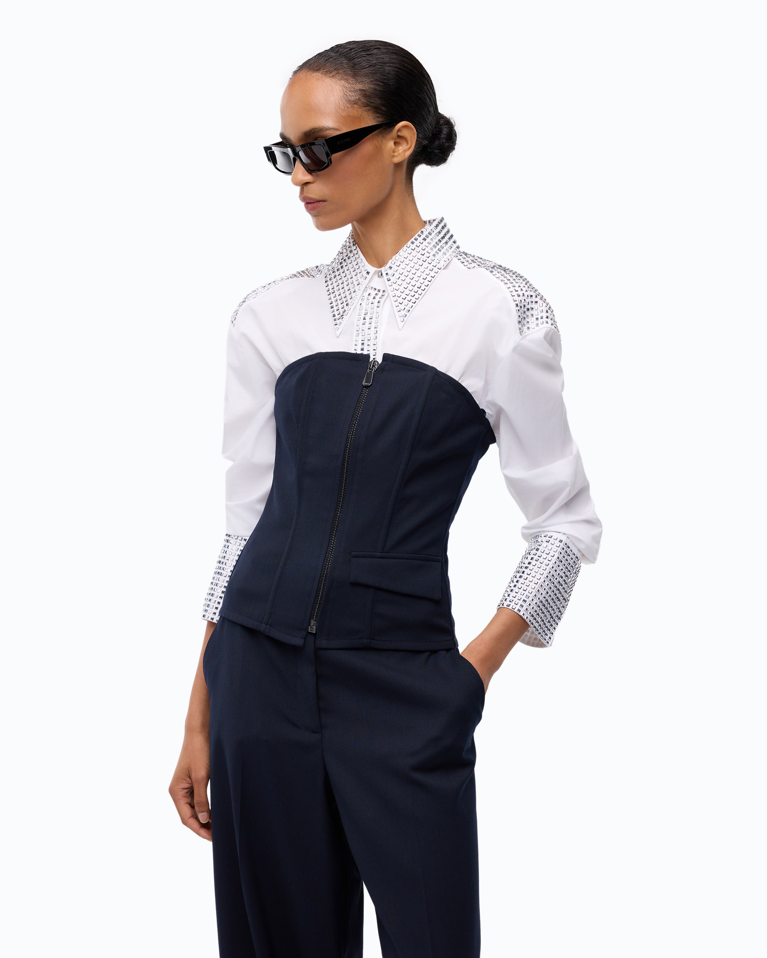 Pinko Cannubi Top gorsetowy niebieski