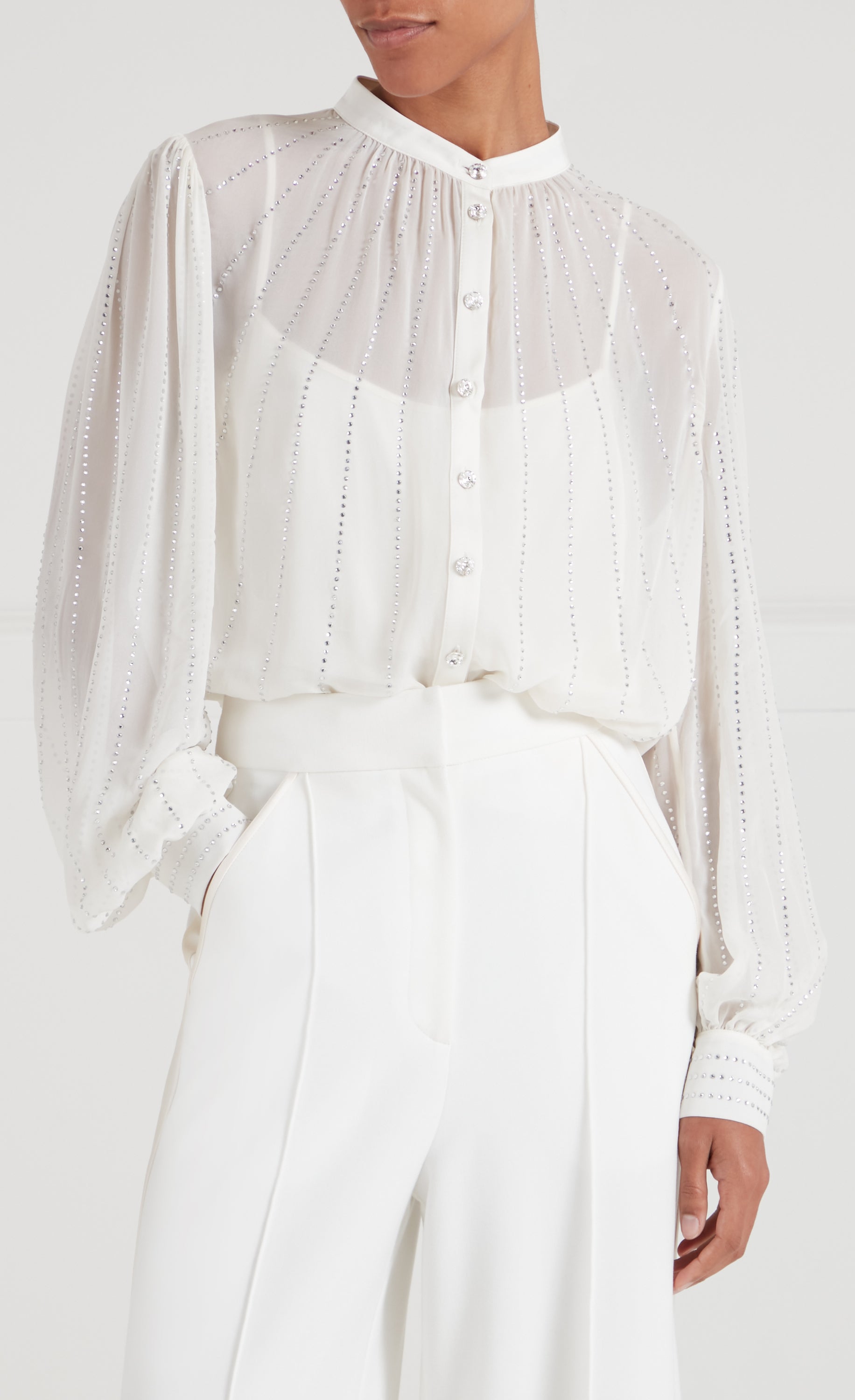 Temperley London Villanelle koszula ivory dżorżeta