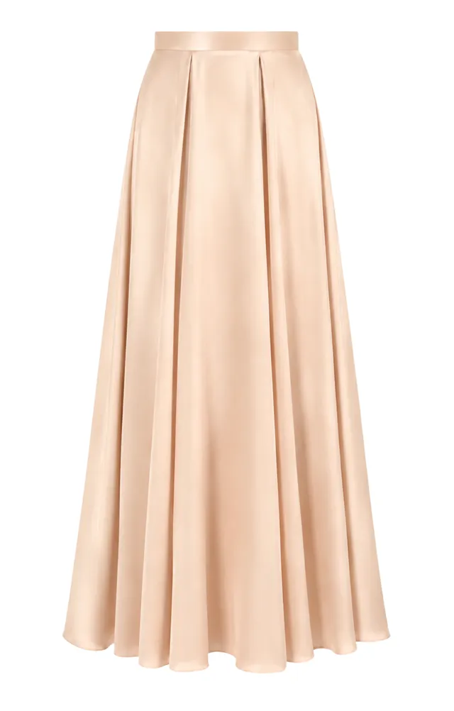 Temperley London Amerie spódnica satynowa Champagne długa