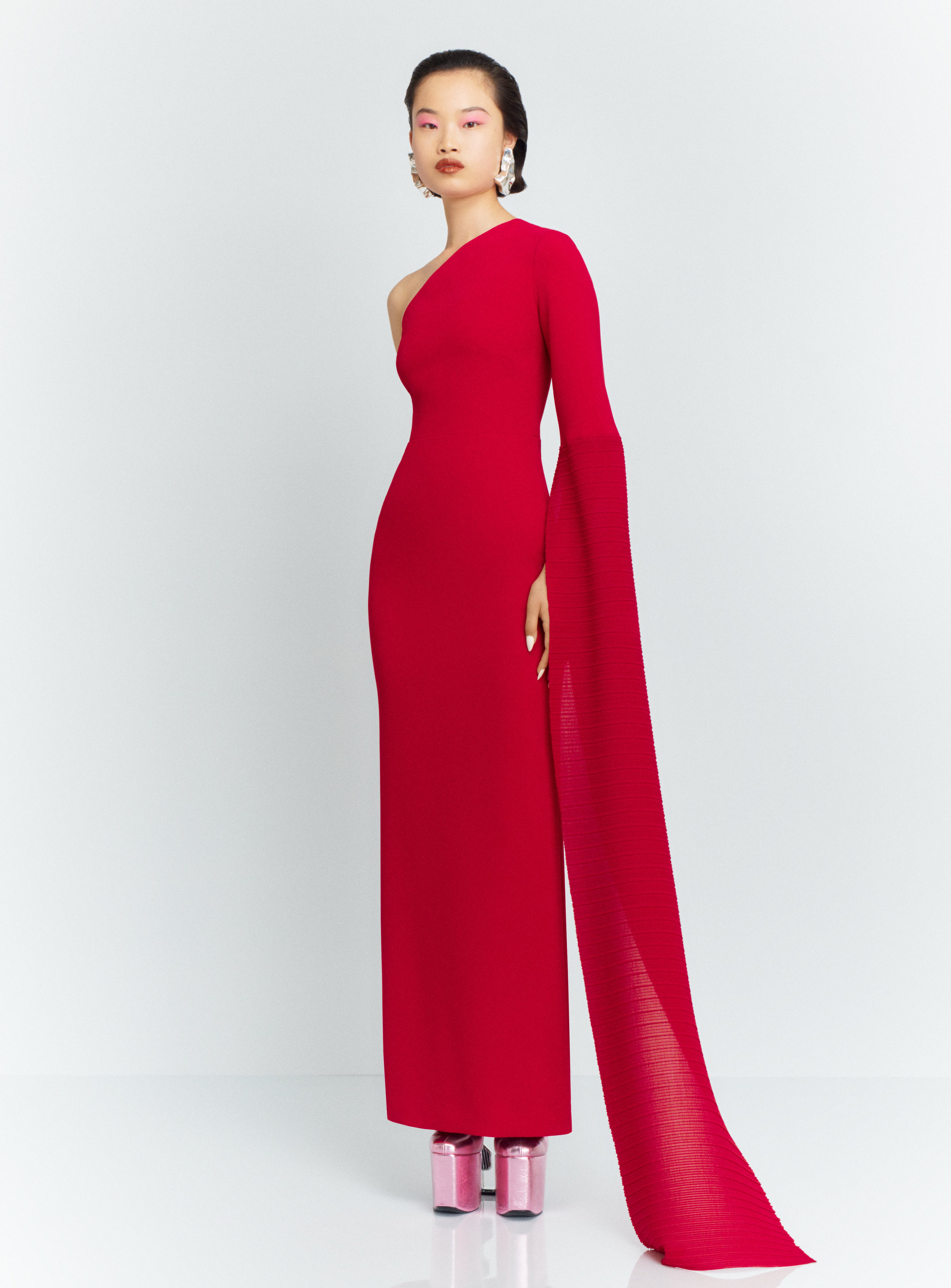 Solace London The Sylvia sukienka wieczorowa rubinowa maxi