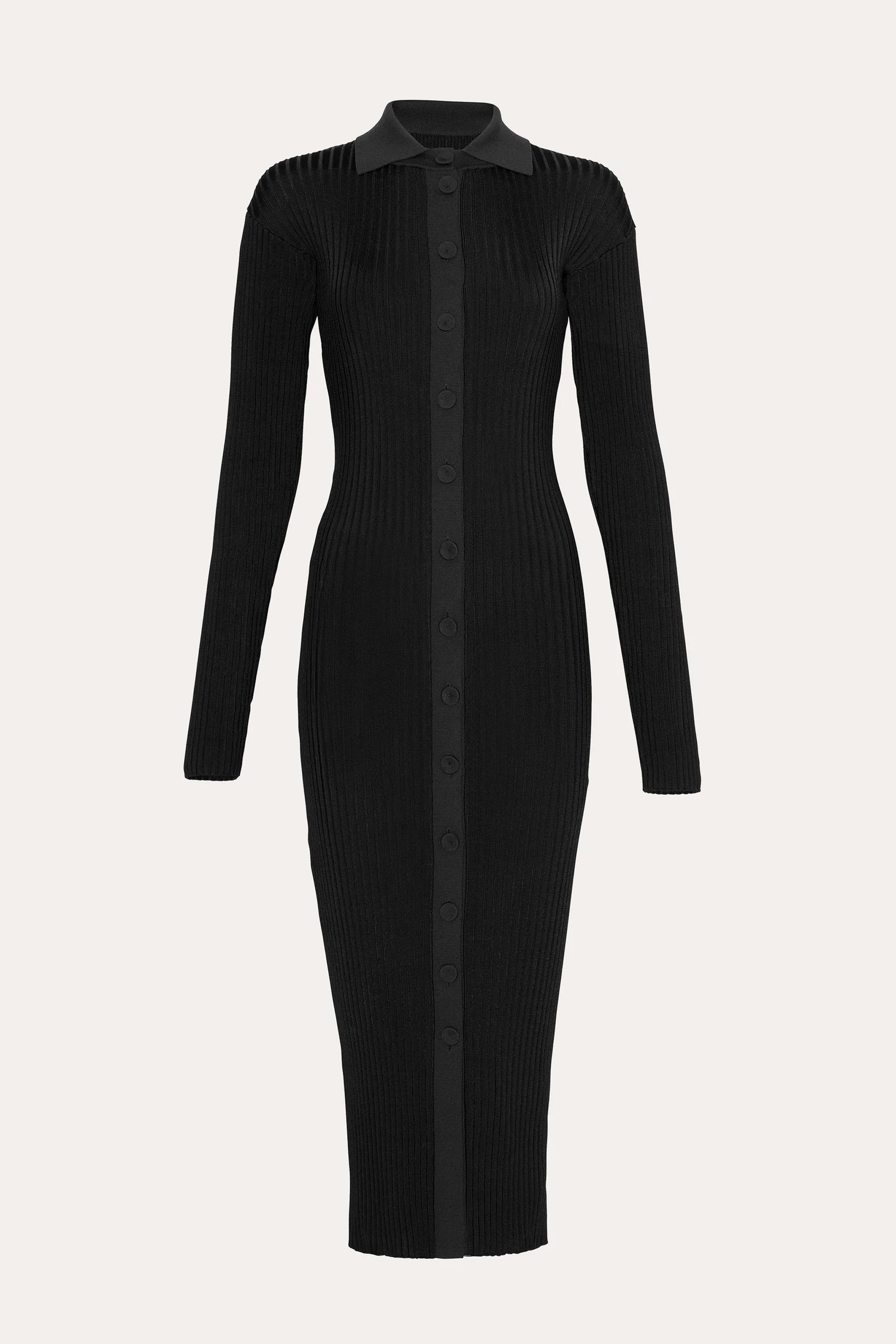 Elie Tahari Roxanne sukienka Black prążkowana