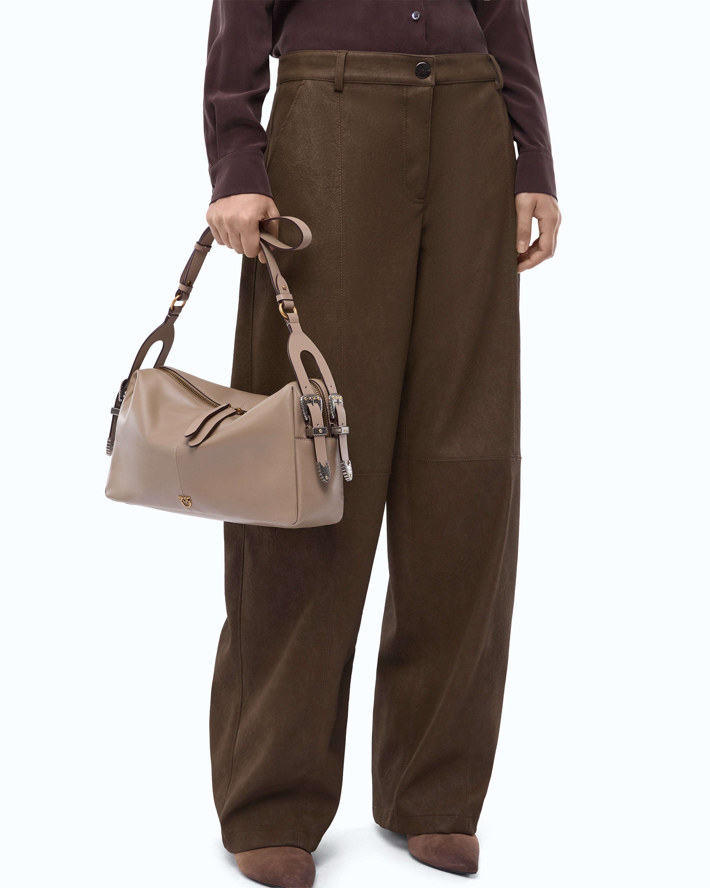 Pinko Keeper Bag torebka skórzana średnia