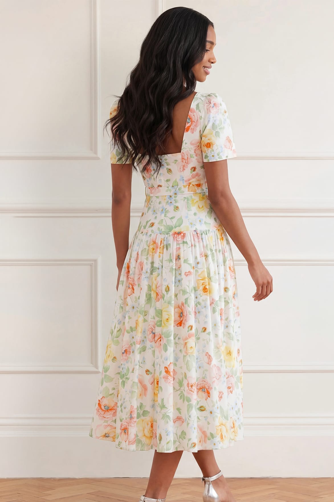Needle & Thread Sienna Rose sukienka White bawełniana balerina
