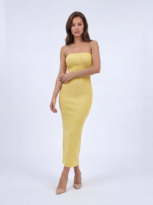 Nudyess Melrose sukienka maxi żółta tuba