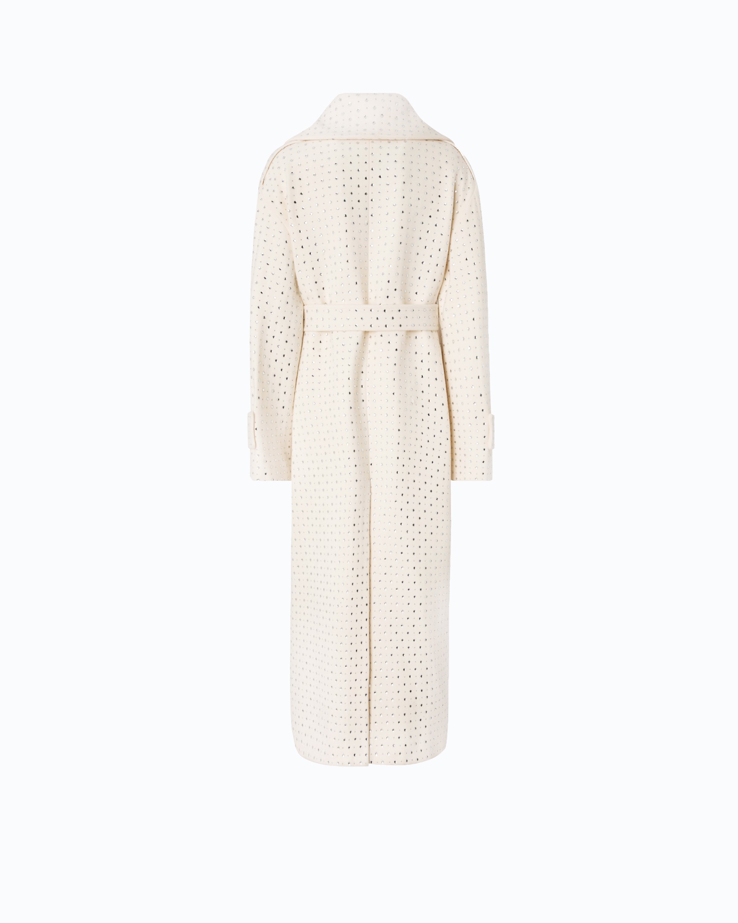 Pinko Peugeot Coat płaszcz wełniany długi kryształki