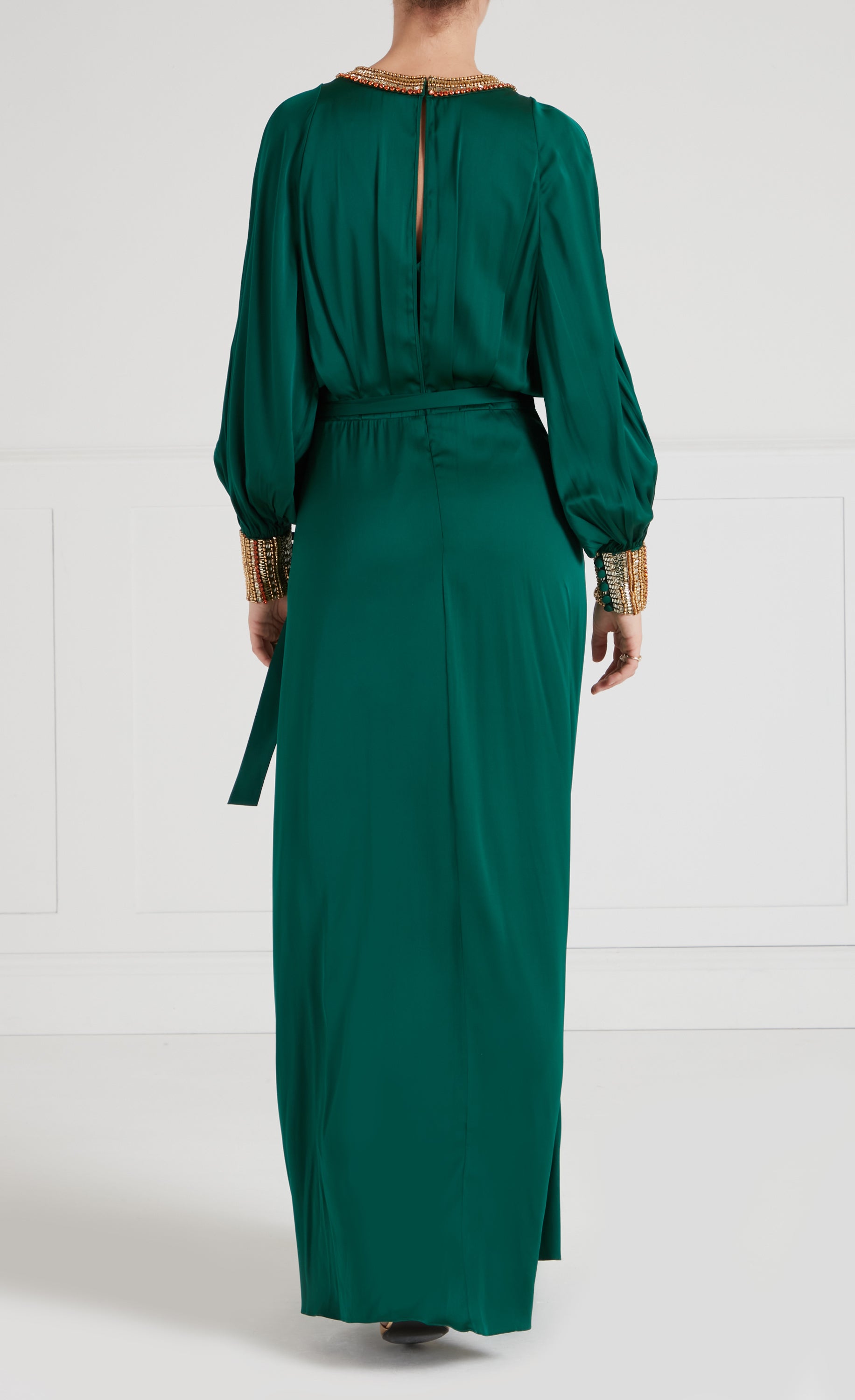 Temperley London Tahira suknia wieczorowa szmaragdowa