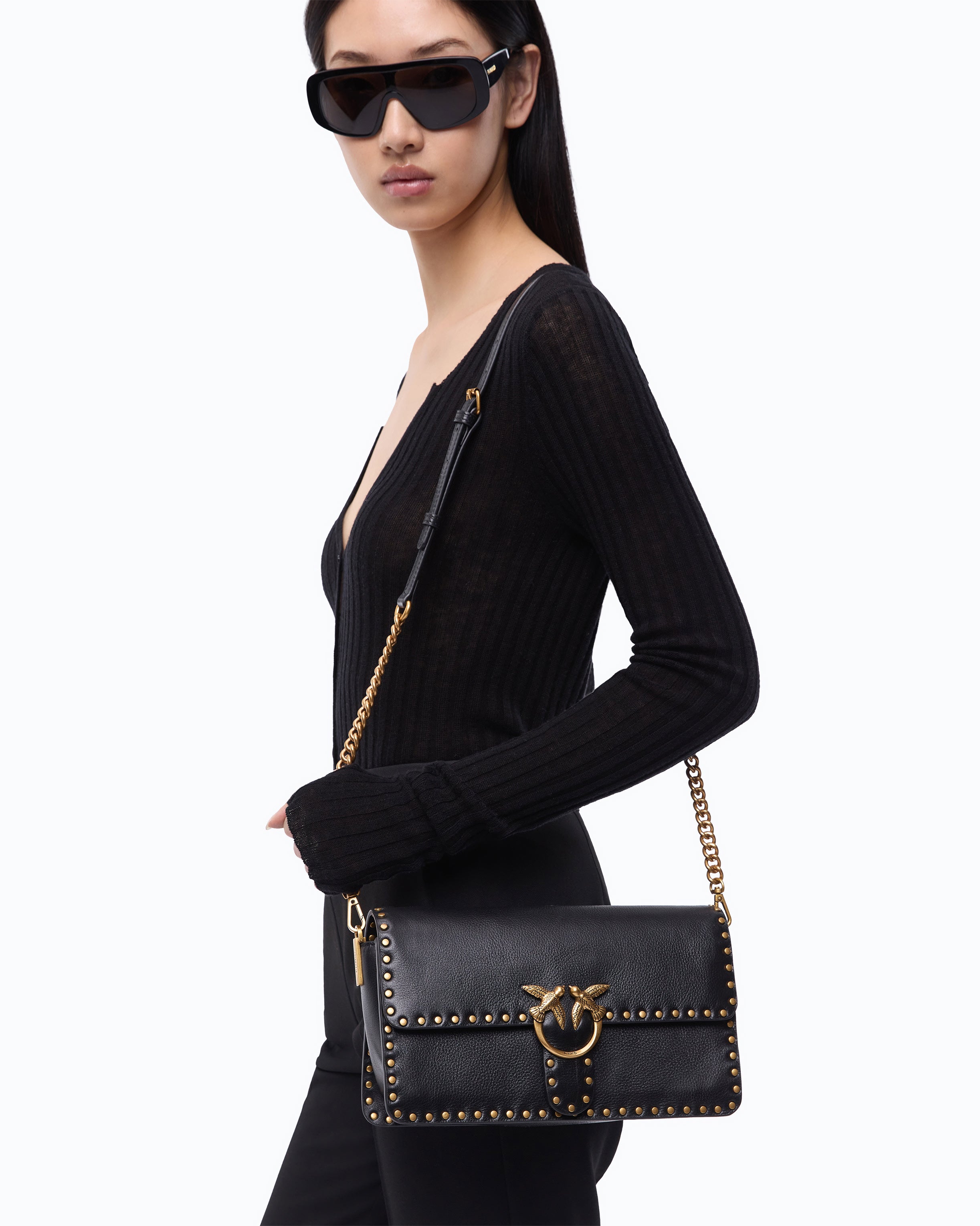 Pinko Love One Slouchy torebka na ramię czarna