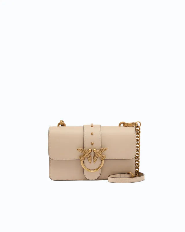 Pinko Love Bag One torebka skórzana mała z paskiem