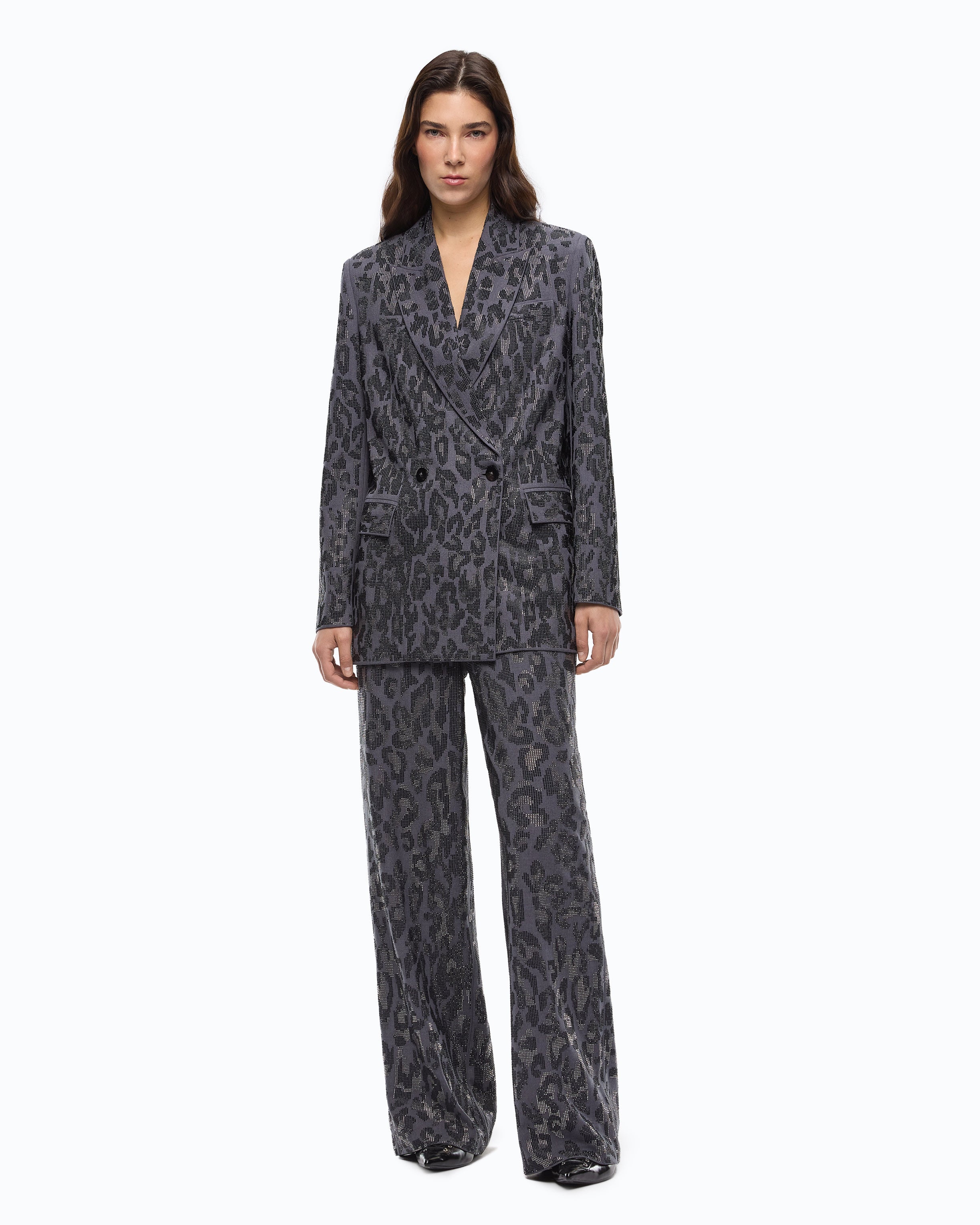 Pinko Jaguar Jacket żakiet szary kryształki