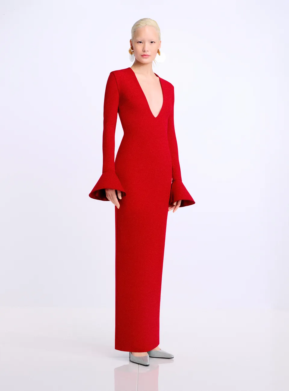 SOLACE LONDON The Hutton Maxi Dress sukienka karmazynowa