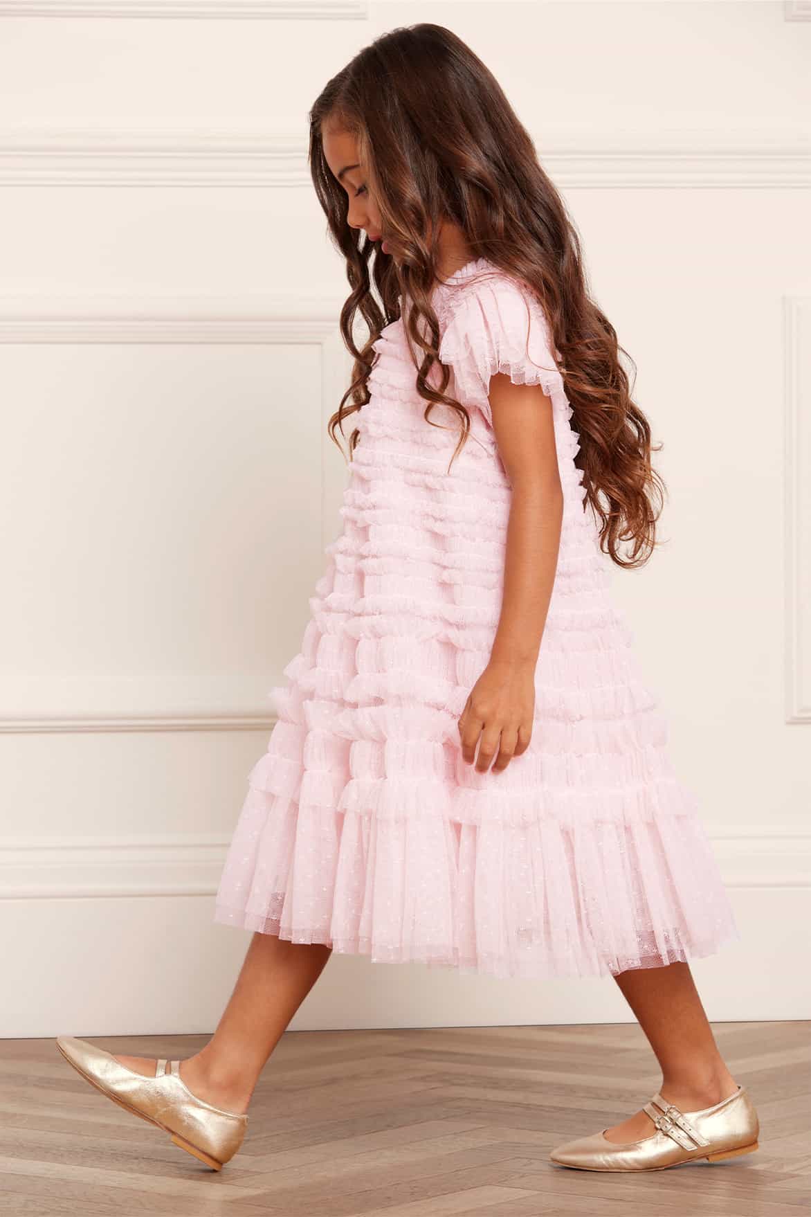 Needle & Thread Lisette Kids Dress sukienka różowa tiulowa