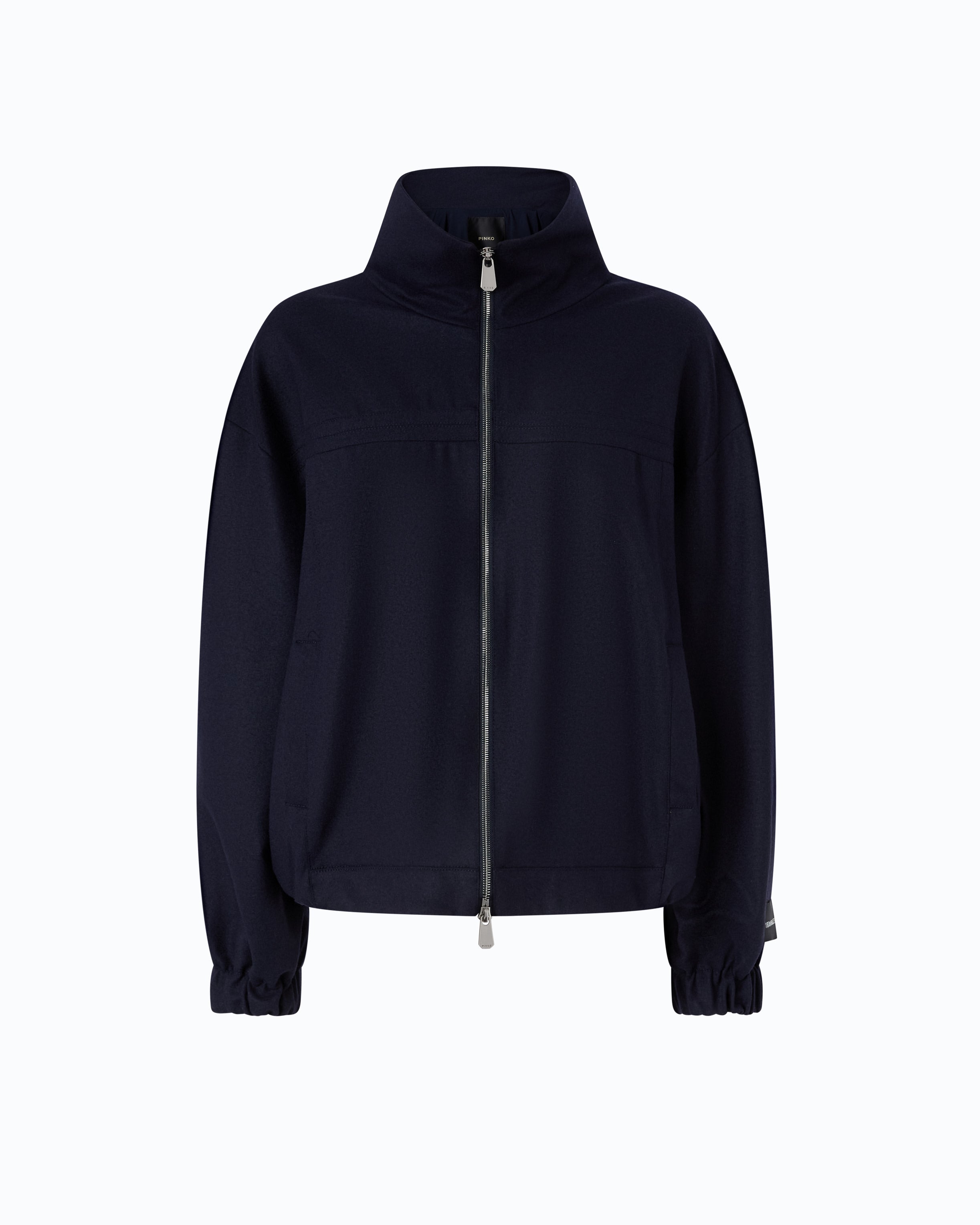 Pinko bomberka flanelowa niebieska oversize wełna