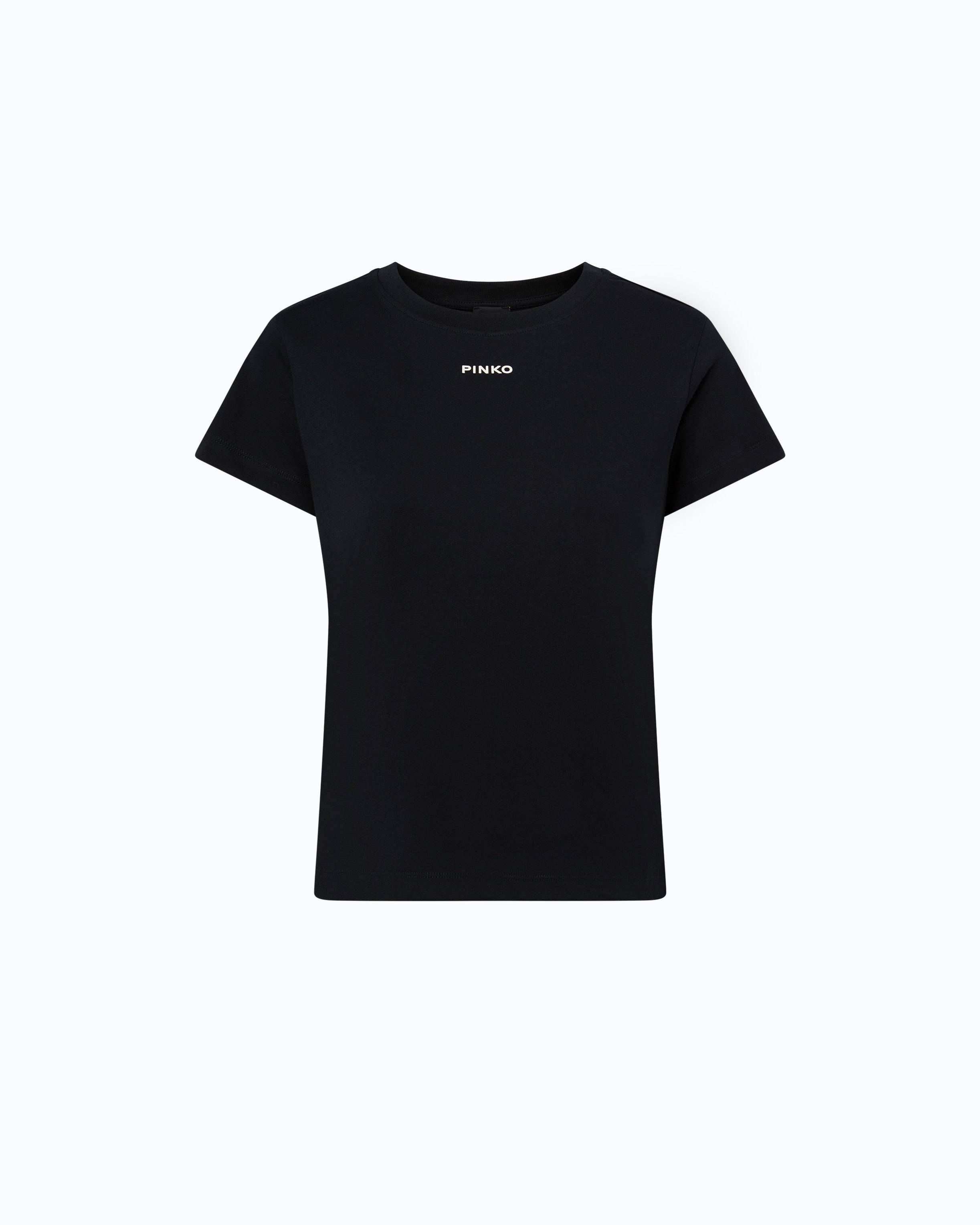 Pinko T-shirt bawełniany czarny z logo