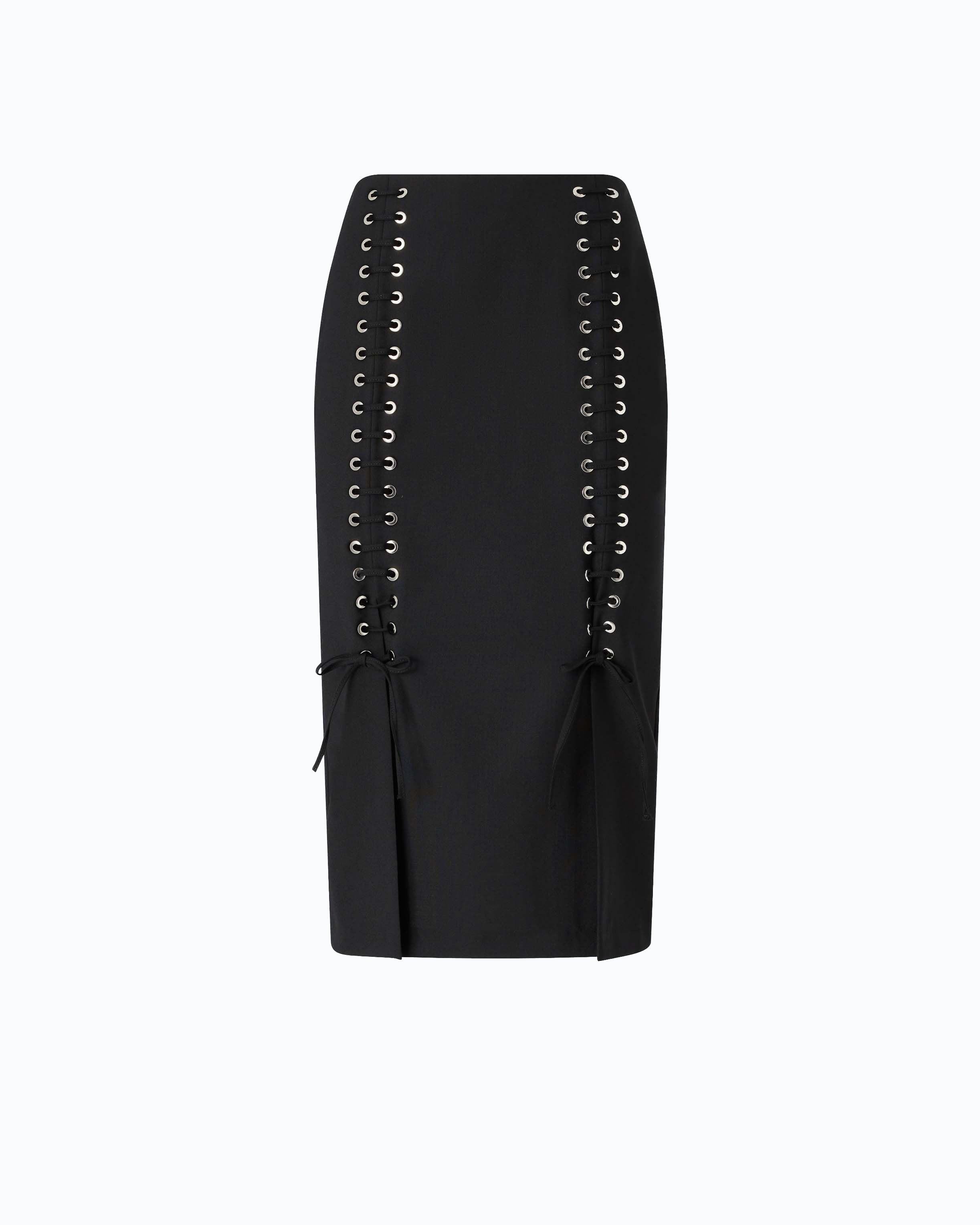 Pinko Gem Skirt spódnica midi czarna wełniana