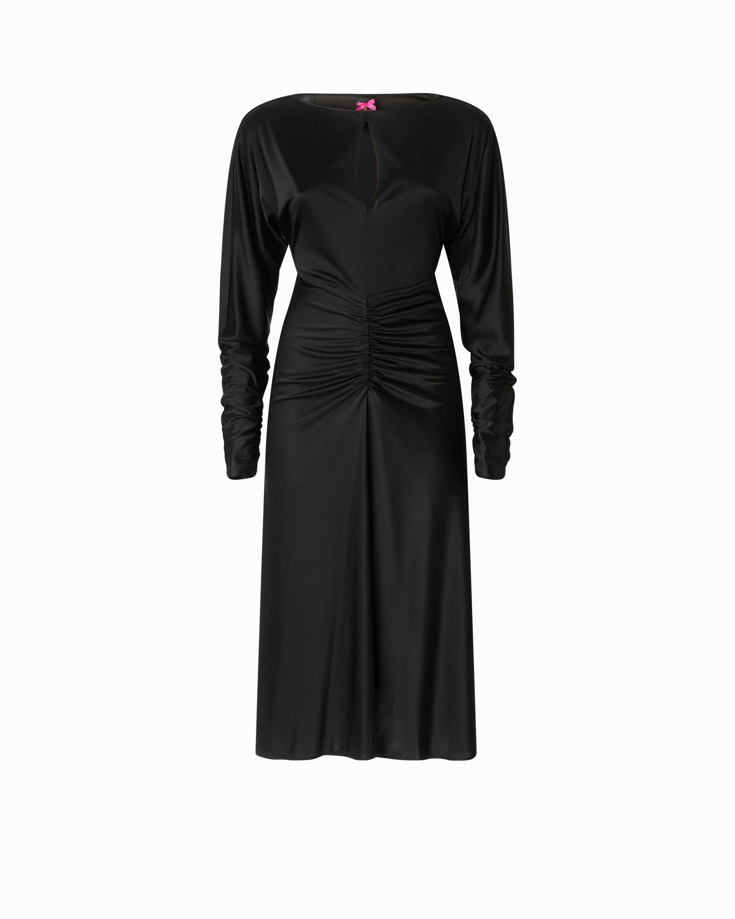 Pinko Lybra Dress sukienka midi czarna satyna
